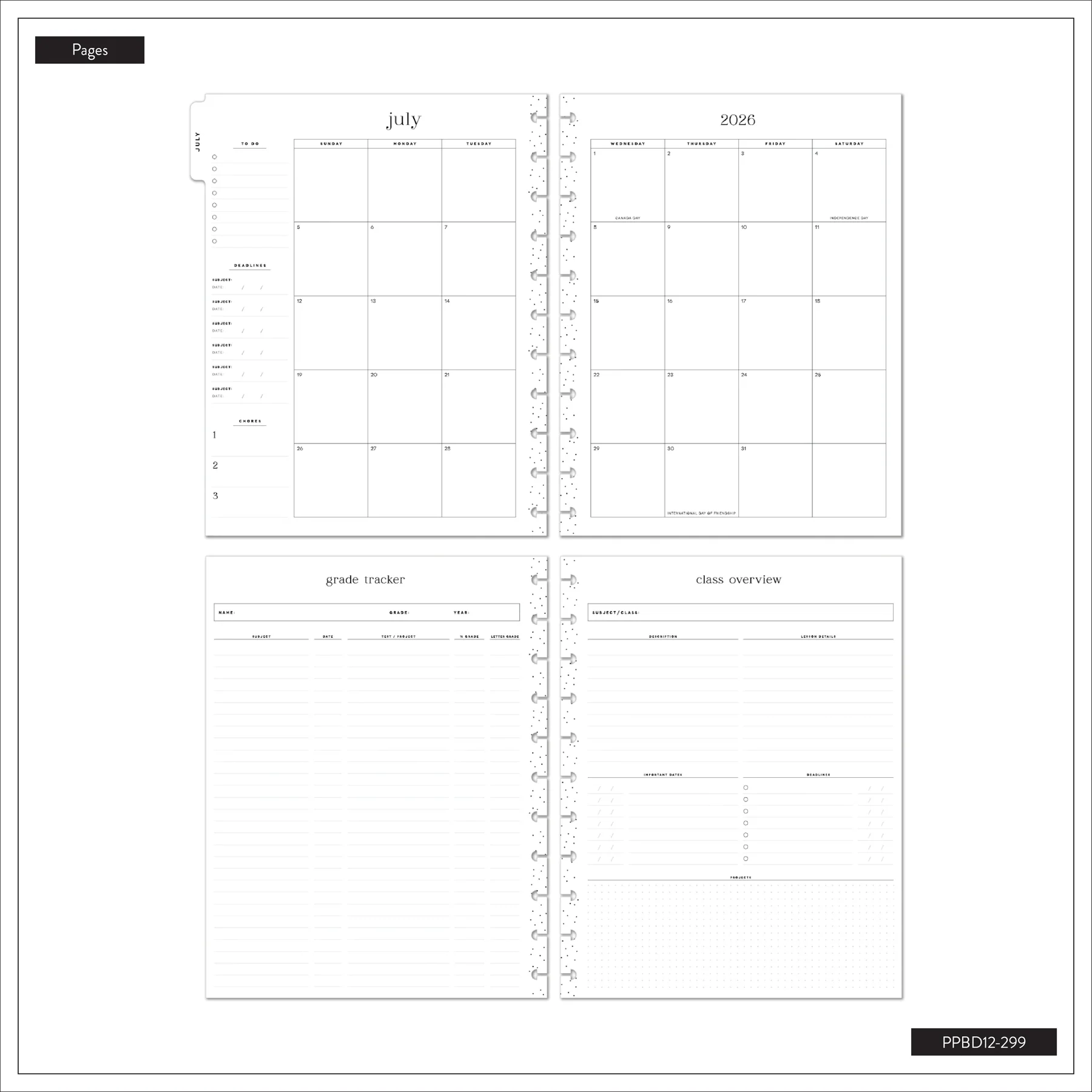 2026–2027 Pastel Poetry Customizable Homeschool Planner - Big Homeschool Layout - 12 Months - Image 19