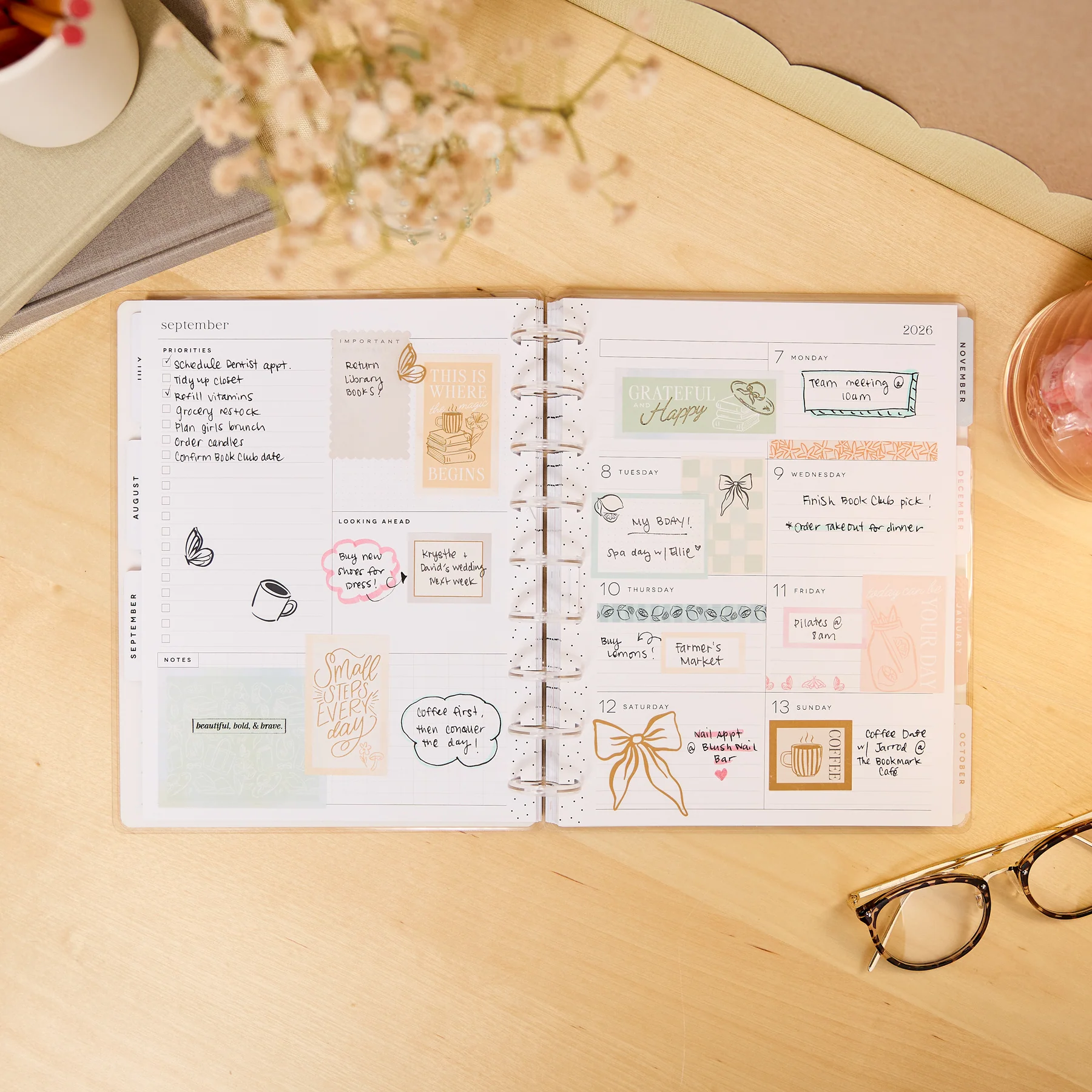 2026–2027 Pastel Poetry Customizable Planner - Classic Dashboard Layout - 12 Months - Image 4