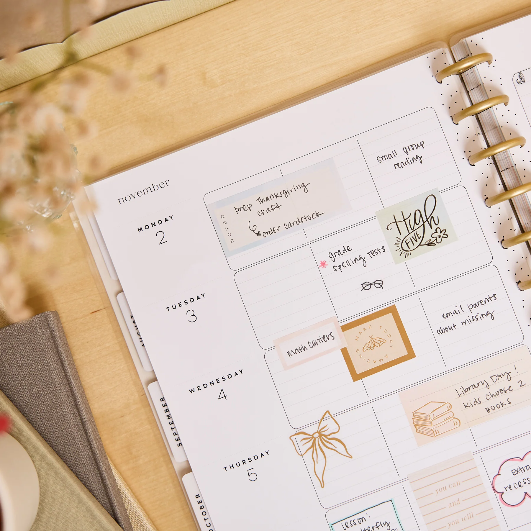 2026–2027 Pastel Poetry Customizable Teacher Planner - Big Teacher Layout - 12 Months - Image 5