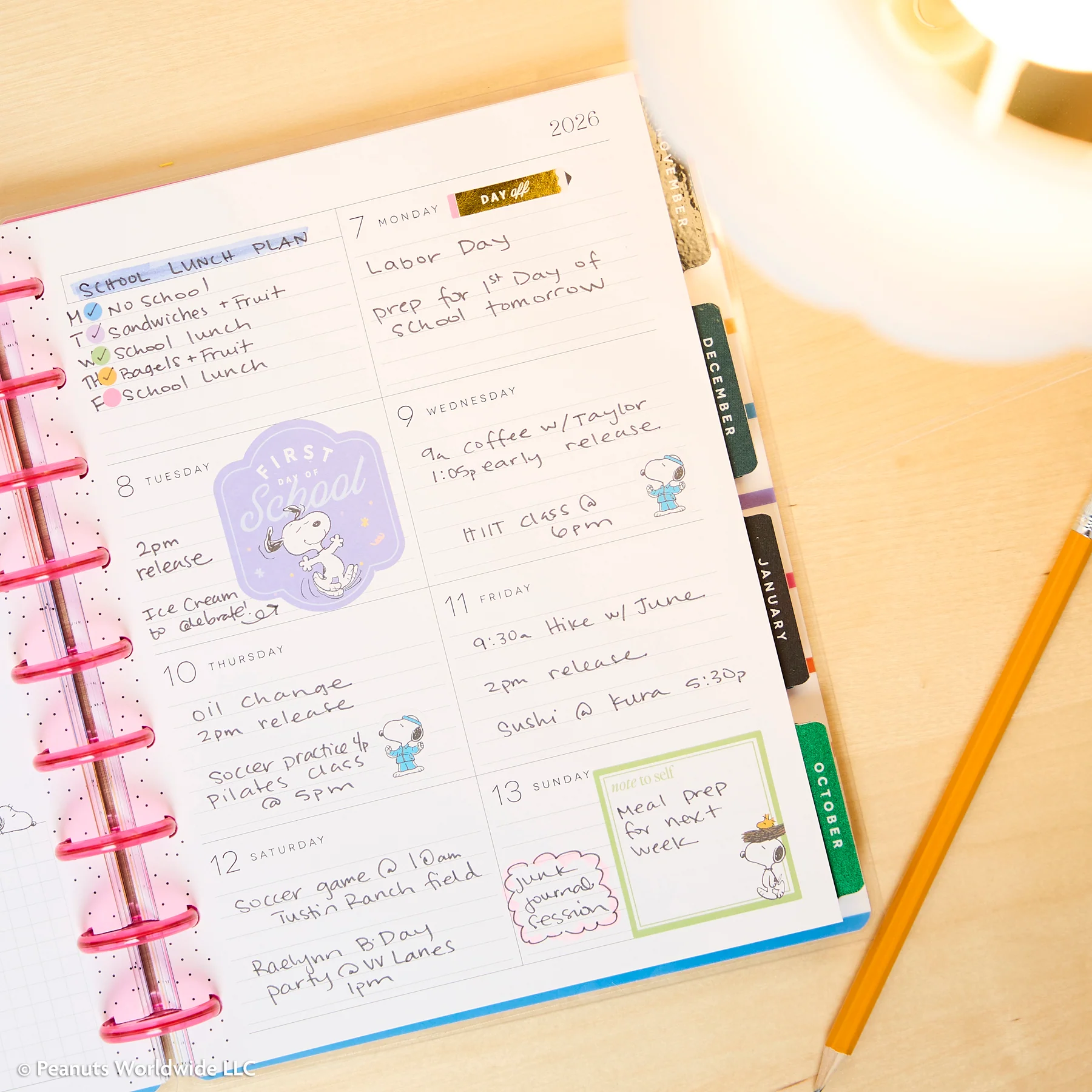 2026–2027 PEANUTS™ Customizable Planner - Classic Dashboard Layout - 12 Months - Image 6