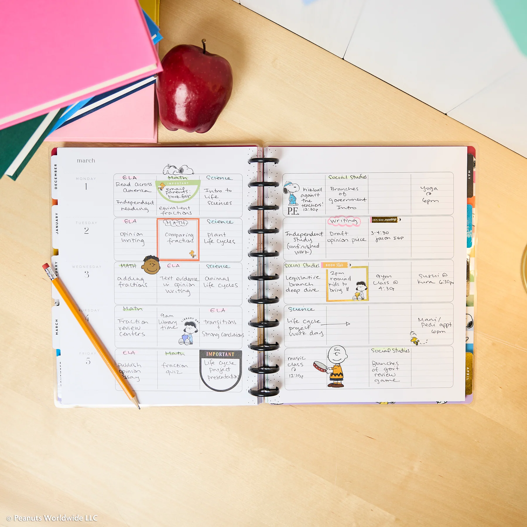 2026–2027 PEANUTS™ Customizable Teacher Planner - Big Teacher Layout - 12 Months - Image 4