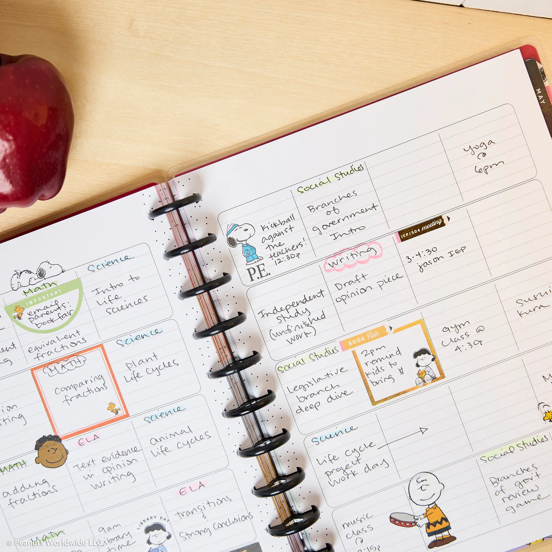 2026–2027 PEANUTS™ Customizable Teacher Planner - Big Teacher Layout - 12 Months - Image 6