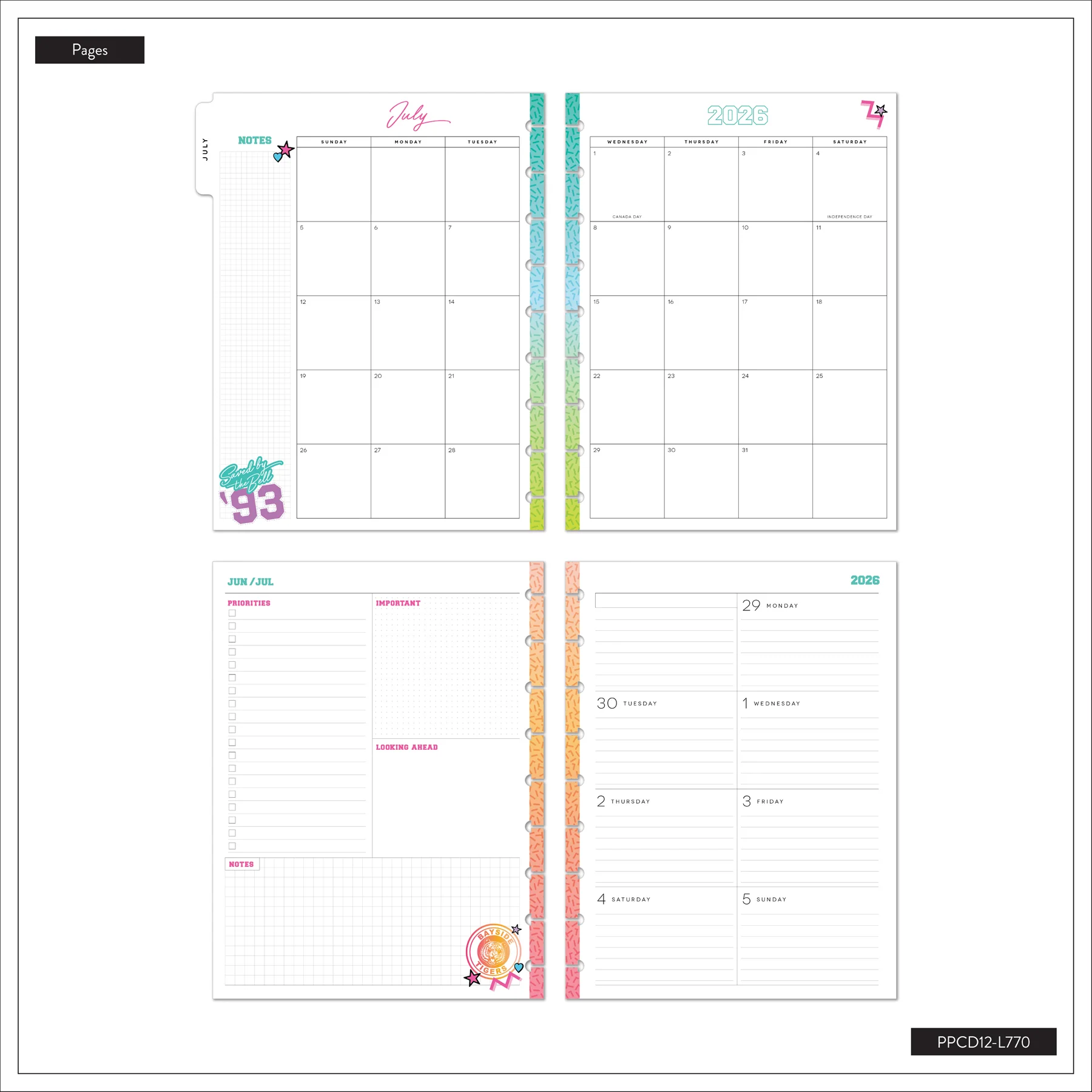 2026–2027 Saved By The Bell Customizable Planner - Classic Dashboard Layout - 12 Months - Image 20
