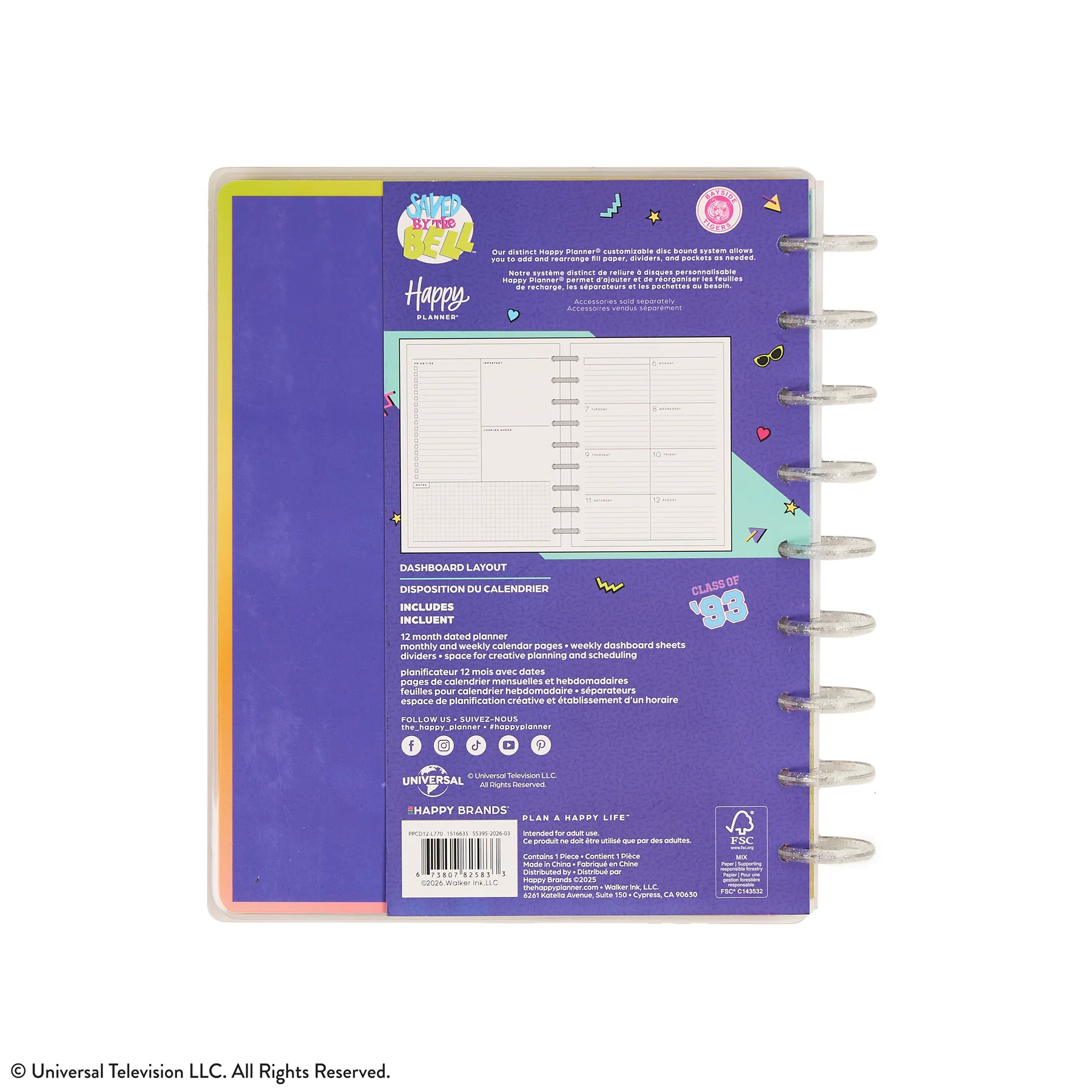 2026–2027 Saved By The Bell Customizable Planner - Classic Dashboard Layout - 12 Months - Image 23