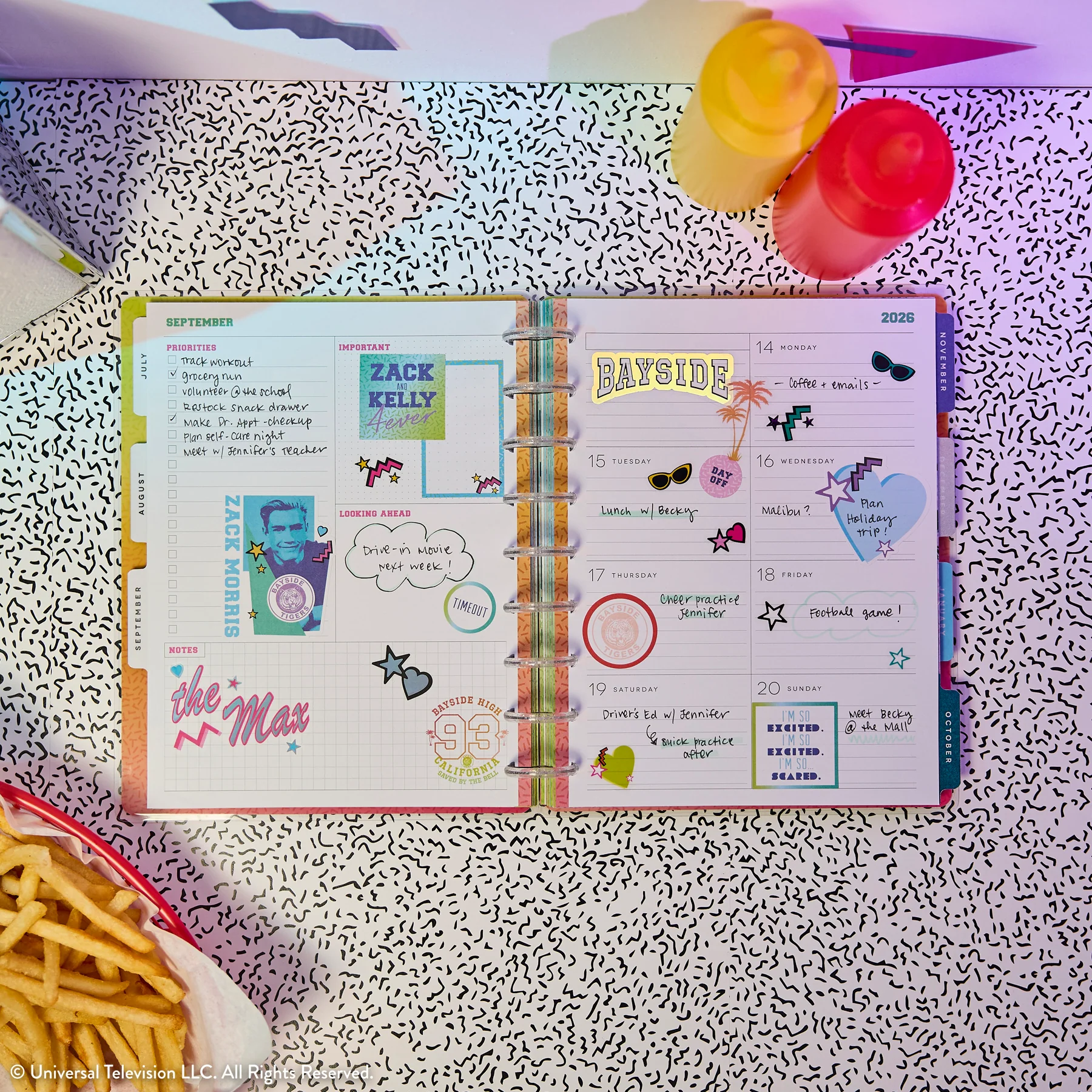 2026–2027 Saved By The Bell Customizable Planner - Classic Dashboard Layout - 12 Months - Image 4