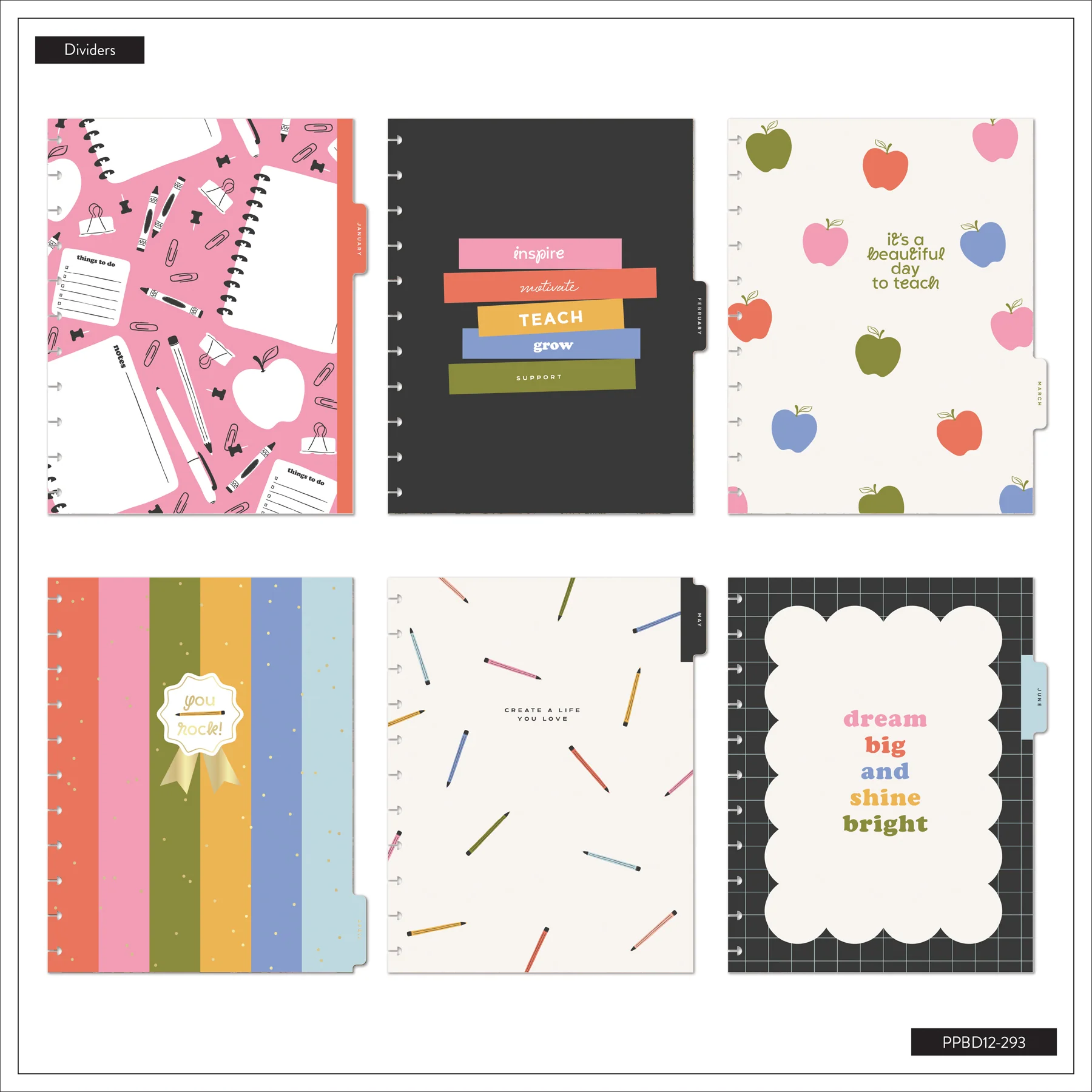 2026–2027 School Doodles Graphite Customizable Teacher Planner - Big Teacher Layout - 12 Months - Image 12