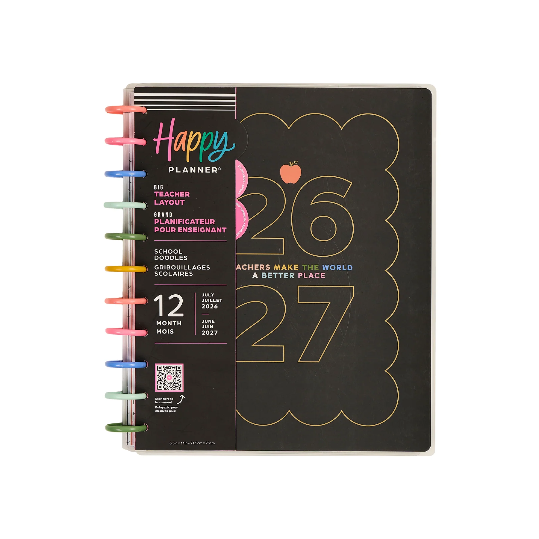 2026–2027 School Doodles Graphite Customizable Teacher Planner - Big Teacher Layout - 12 Months - Image 18