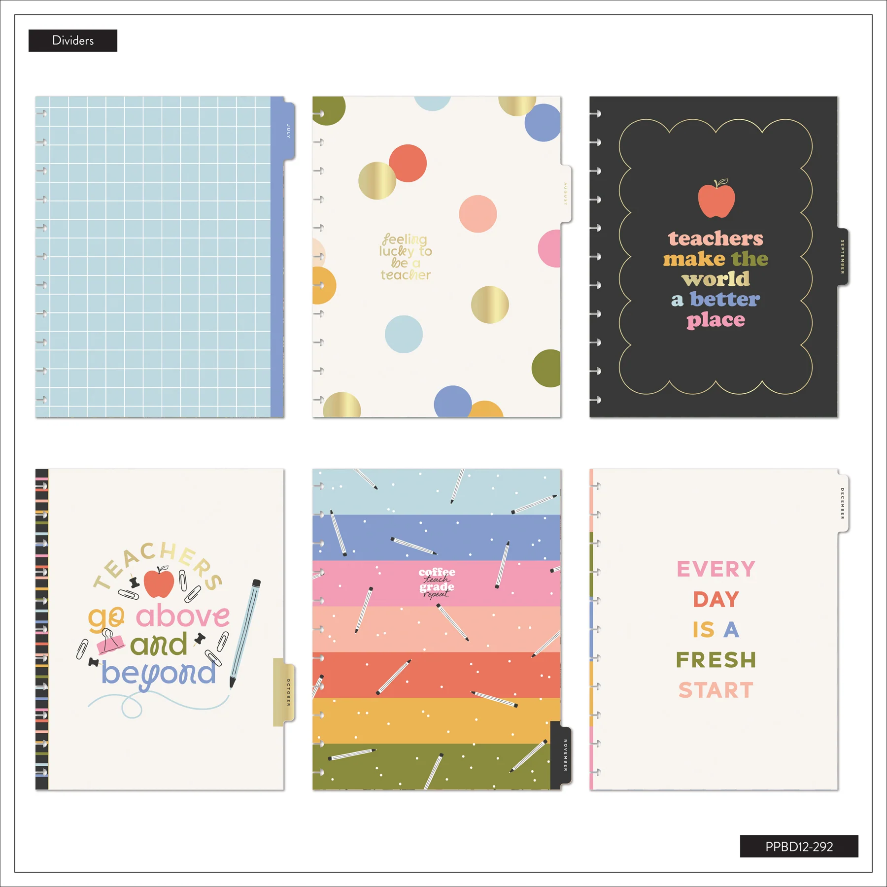 2026–2027 School Doodles Ivory Customizable Teacher Planner - Big Teacher Layout - 12 Months - Image 11