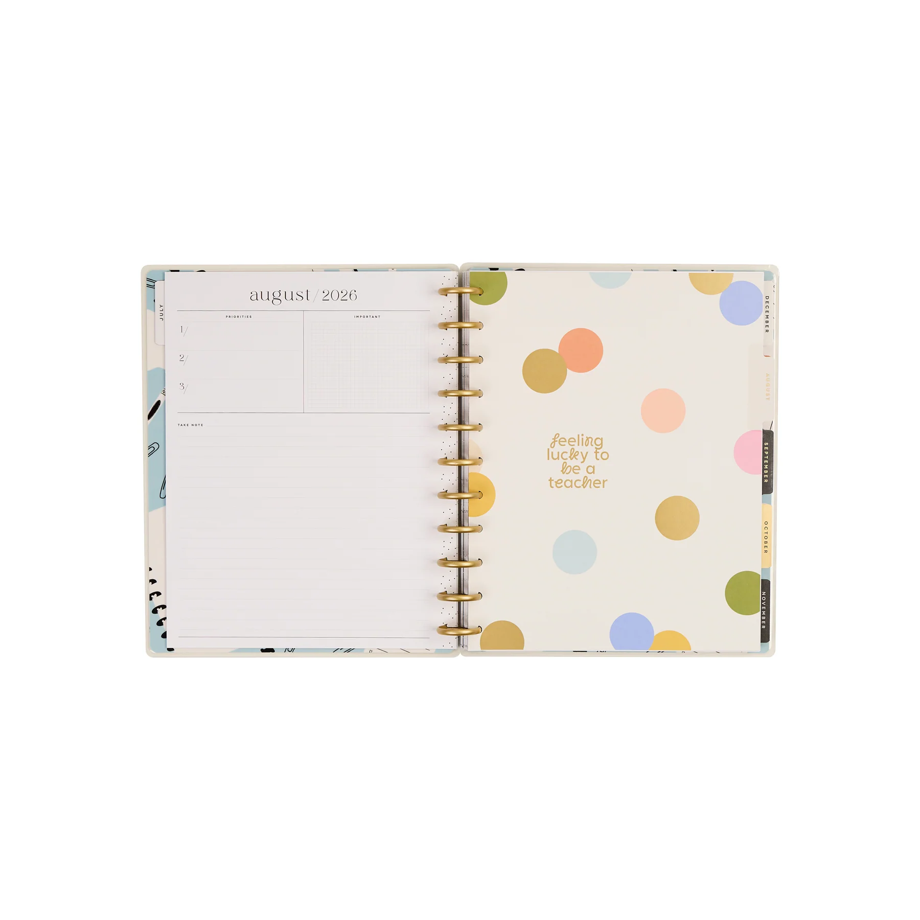2026–2027 School Doodles Ivory Customizable Teacher Planner - Big Teacher Layout - 12 Months - Image 15