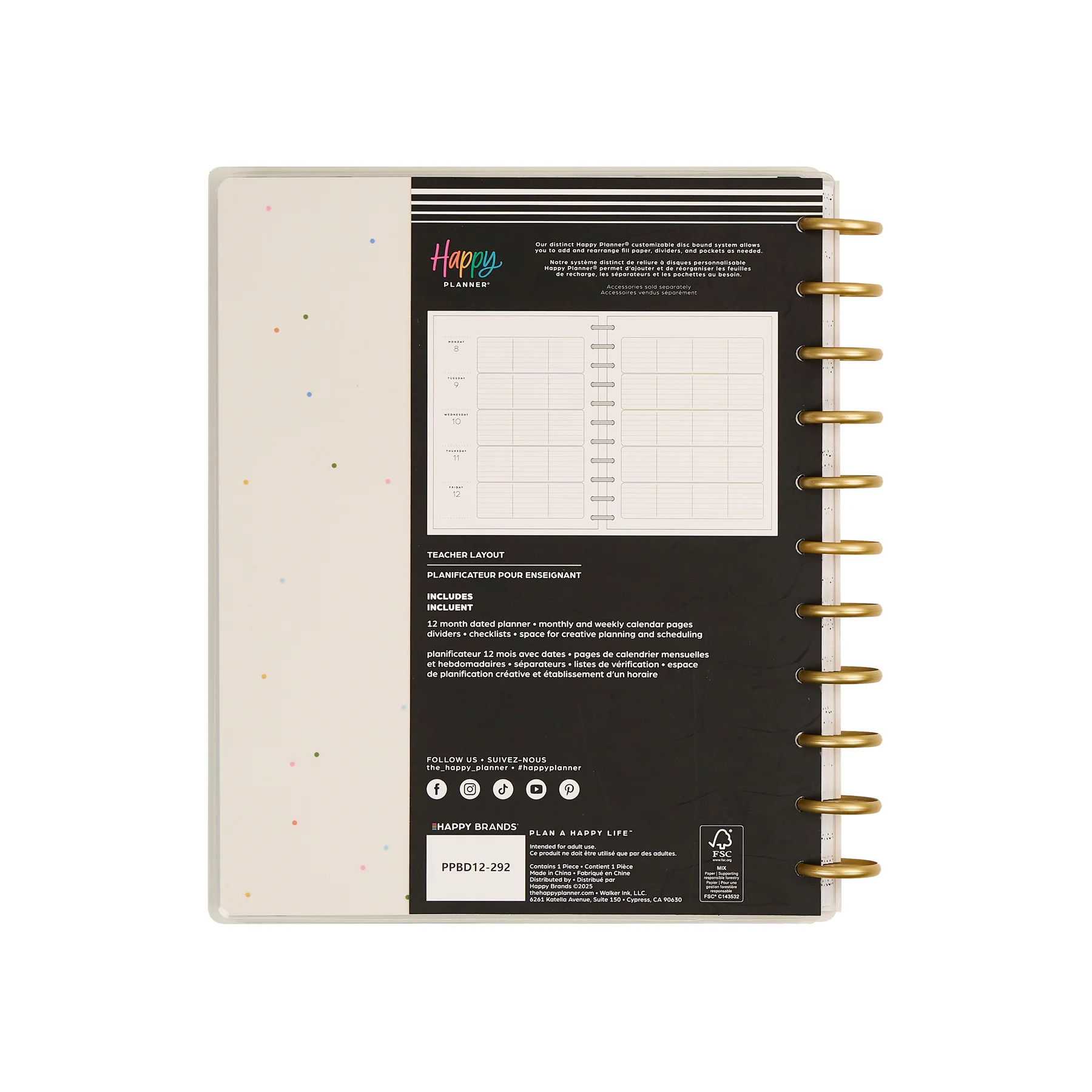 2026–2027 School Doodles Ivory Customizable Teacher Planner - Big Teacher Layout - 12 Months - Image 20