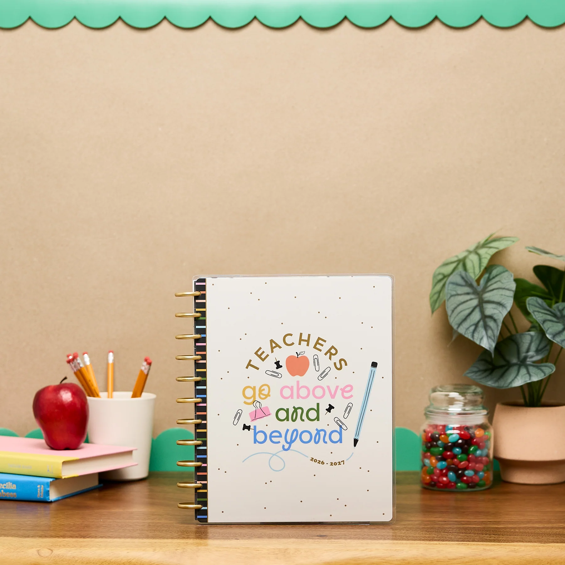 2026–2027 School Doodles Ivory Customizable Teacher Planner - Big Teacher Layout - 12 Months - Image 3