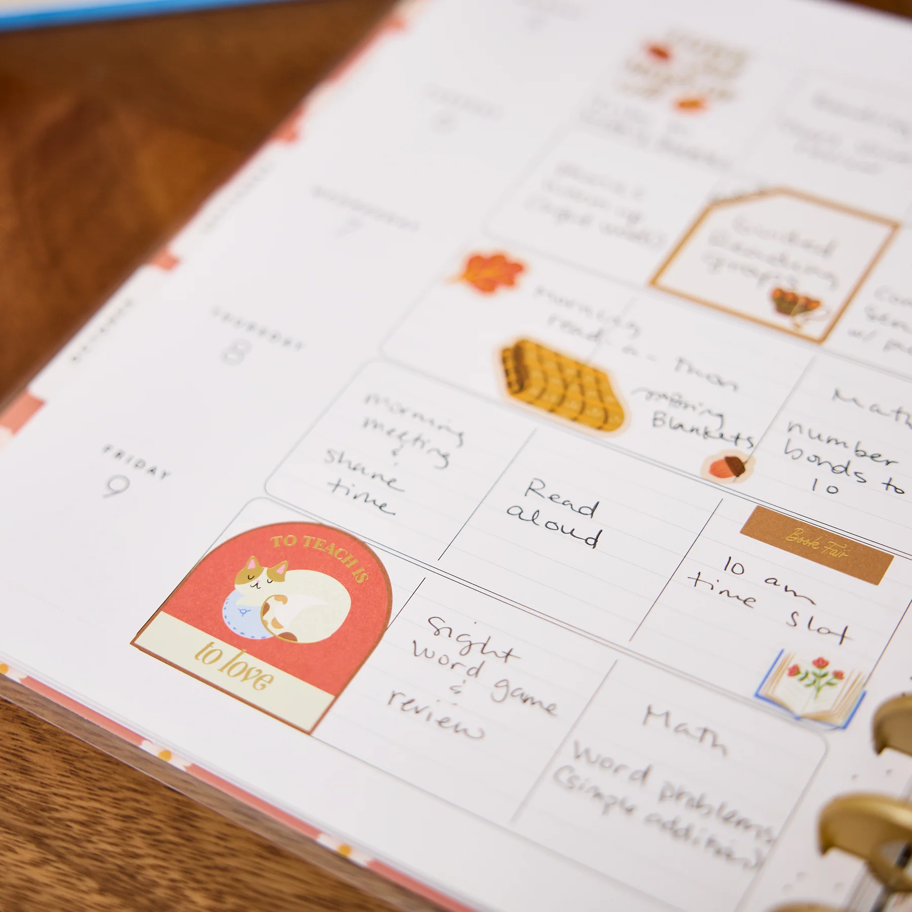 2026–2027 Seasonal Joy Customizable Teacher Planner - Big Teacher Layout - 12 Months - Image 6