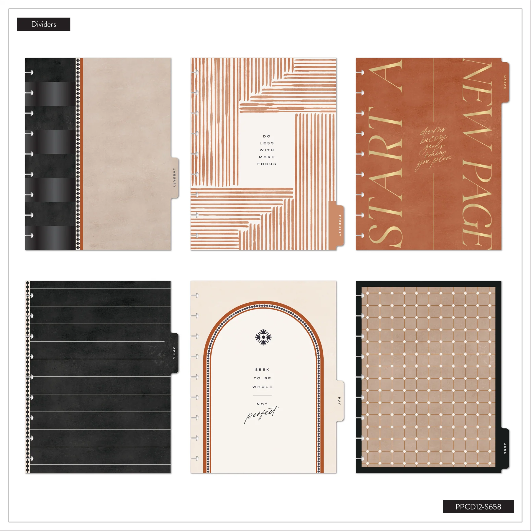 2026–2027 SPECIALTY Neutral Noir Customizable Planner - Classic Vertical Layout - 12 Months - Image 14