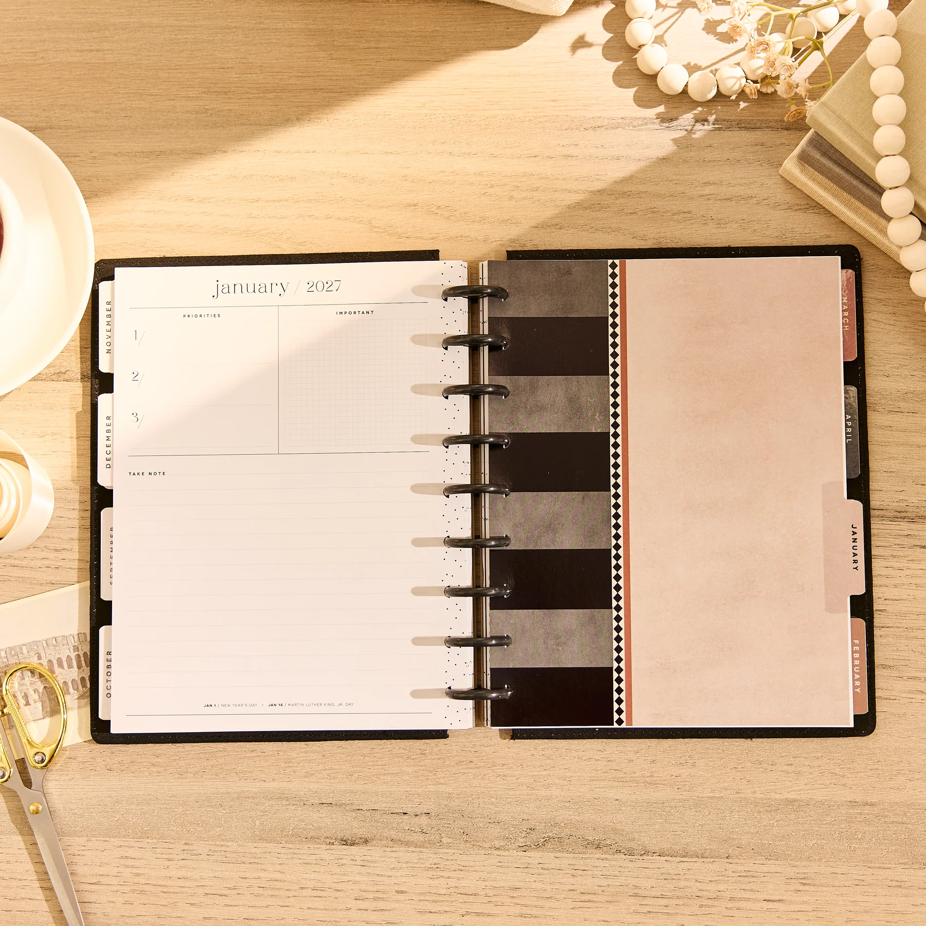2026–2027 SPECIALTY Neutral Noir Customizable Planner - Classic Vertical Layout - 12 Months - Image 4