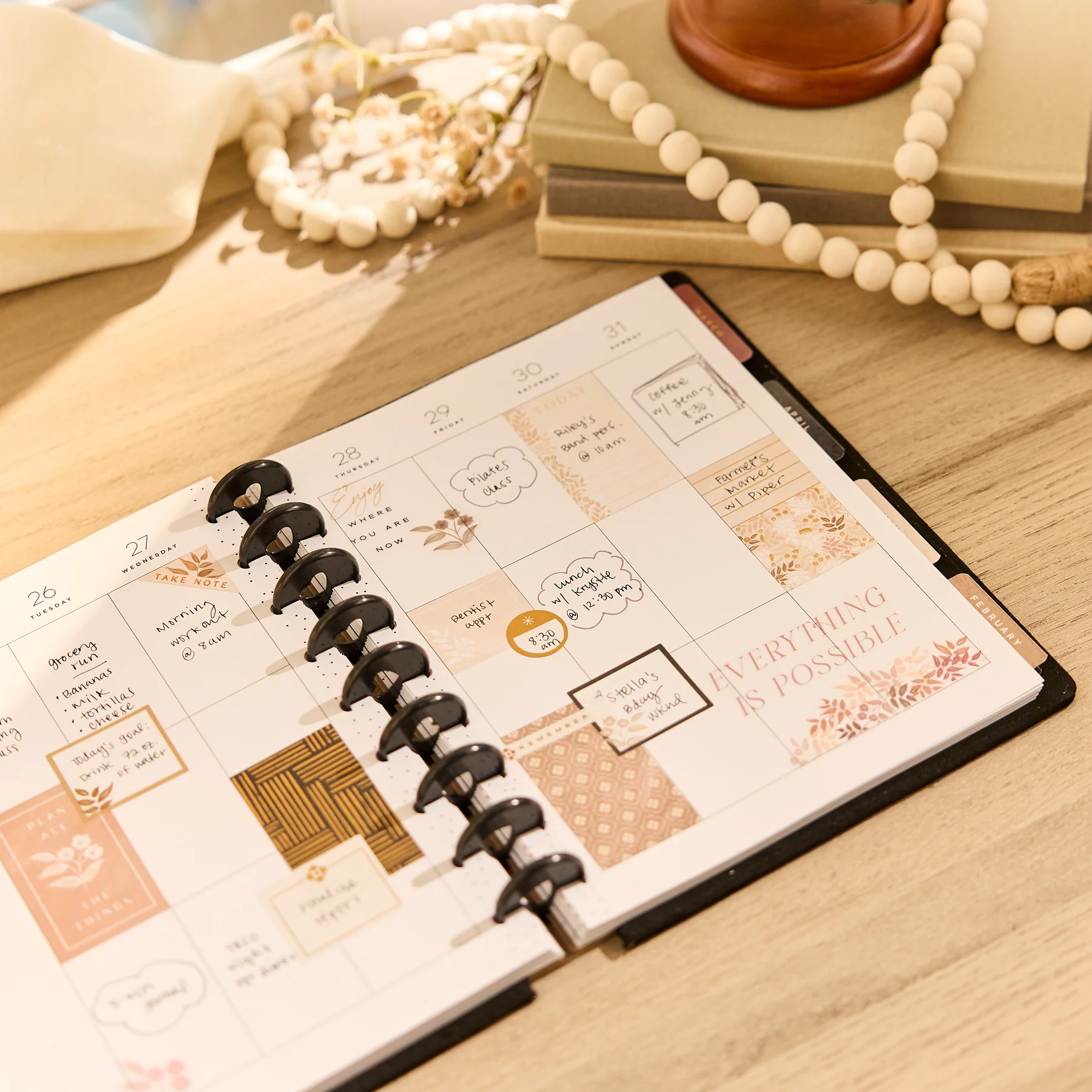 2026–2027 SPECIALTY Neutral Noir Customizable Planner - Classic Vertical Layout - 12 Months - Image 5