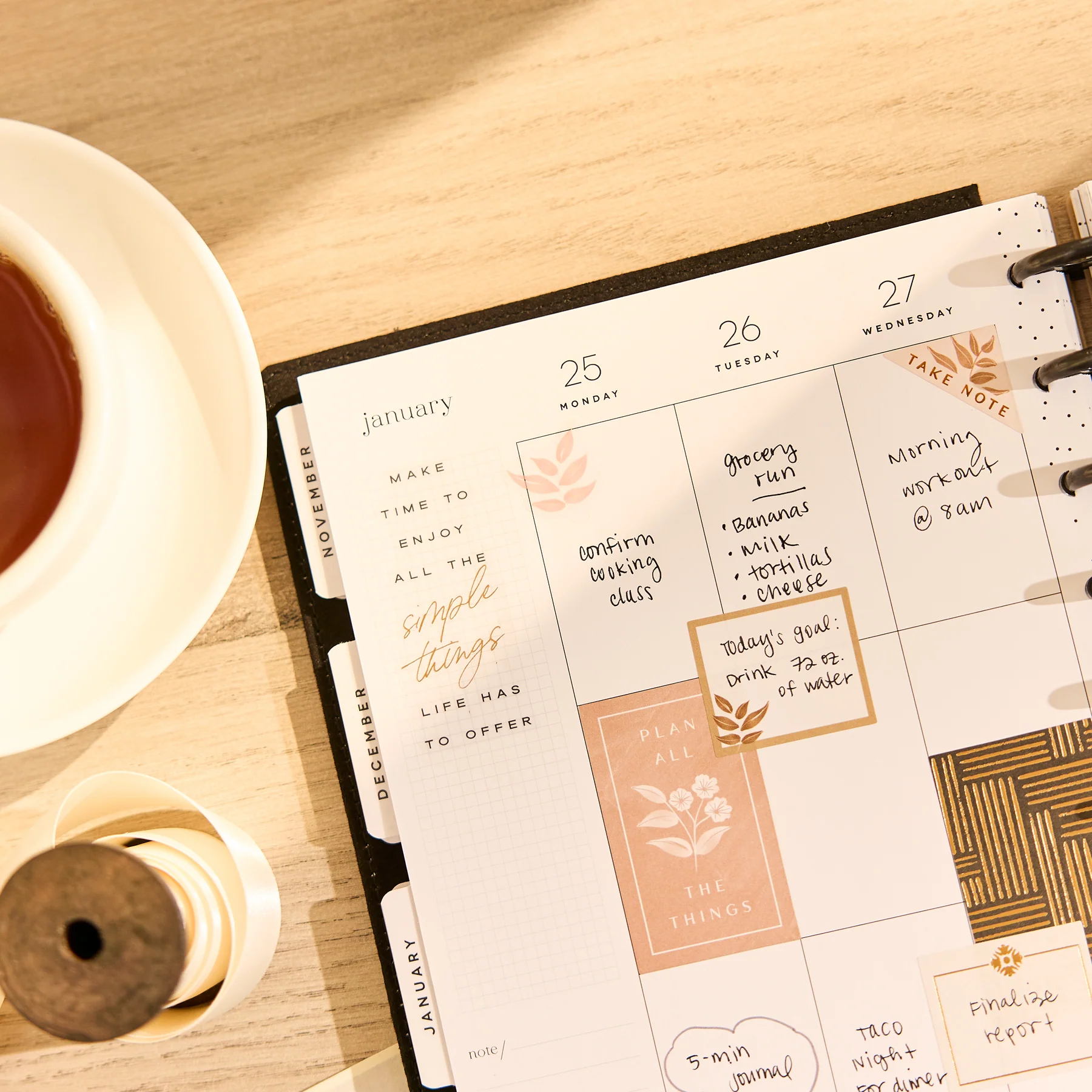 2026–2027 SPECIALTY Neutral Noir Customizable Planner - Classic Vertical Layout - 12 Months - Image 6