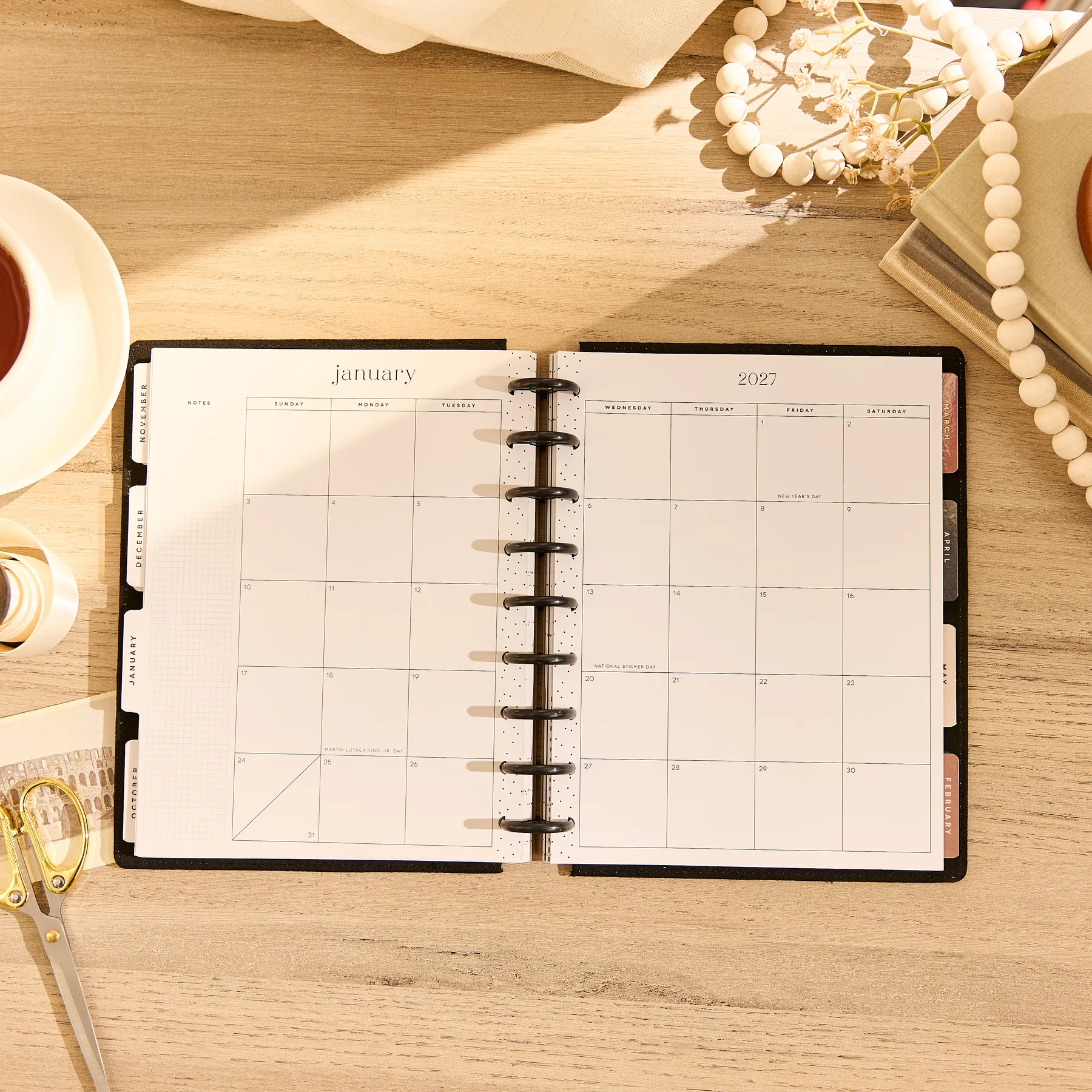 2026–2027 SPECIALTY Neutral Noir Customizable Planner - Classic Vertical Layout - 12 Months - Image 9