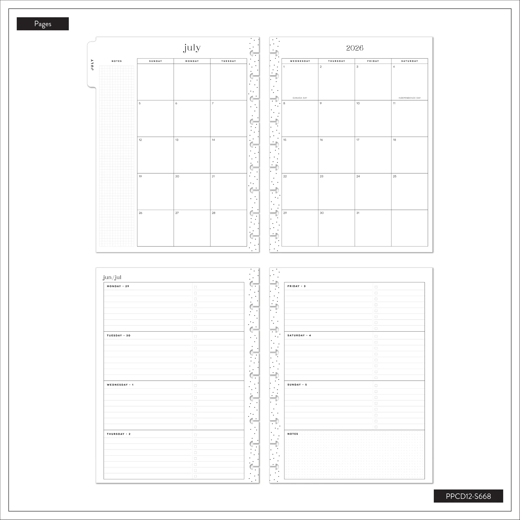 2026–2027 SPECIALTY Spring Tapestry Customizable Planner - Classic Horizontal Layout - 12 Months - Image 16