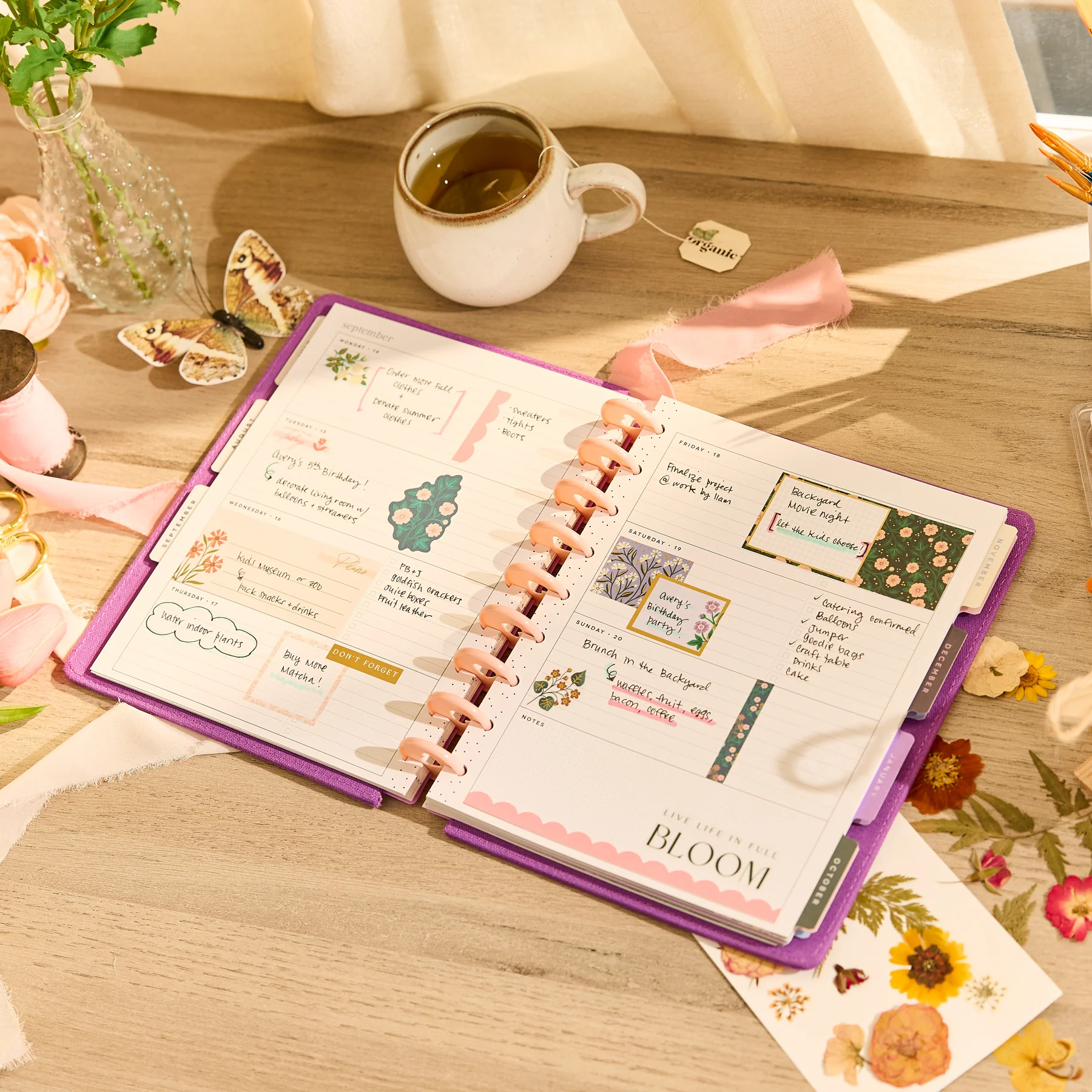 2026–2027 SPECIALTY Spring Tapestry Customizable Planner - Classic Horizontal Layout - 12 Months - Image 5
