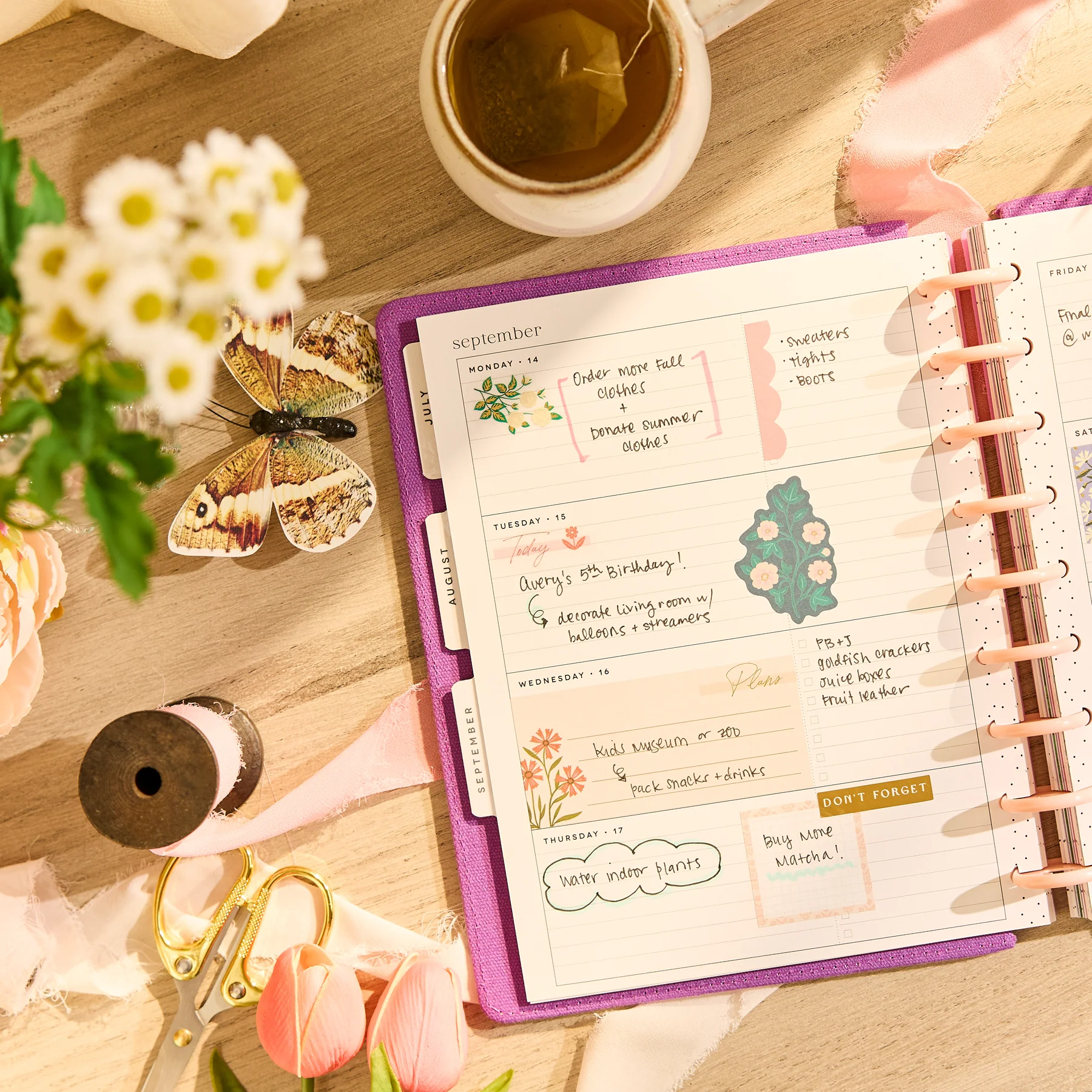 2026–2027 SPECIALTY Spring Tapestry Customizable Planner - Classic Horizontal Layout - 12 Months - Image 6
