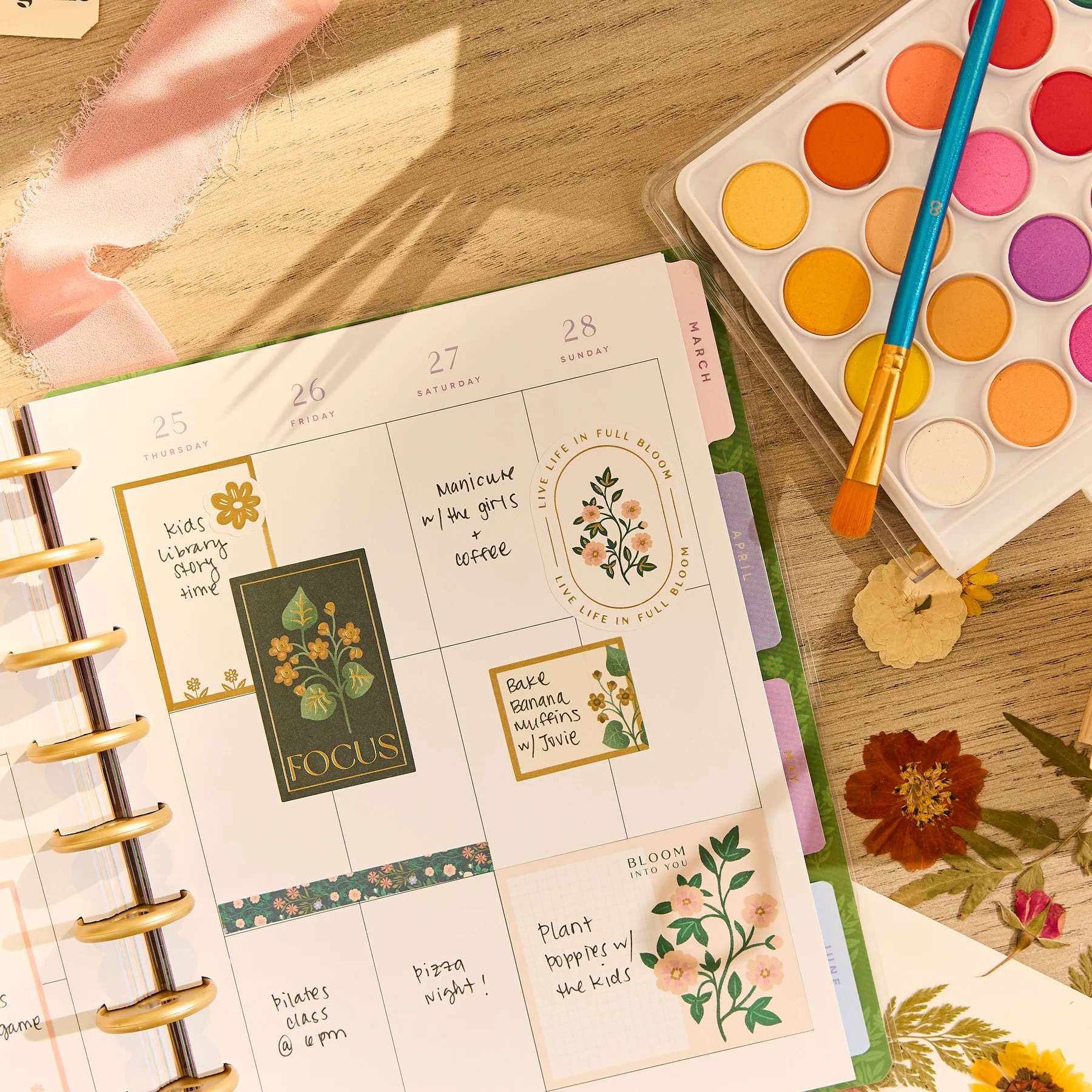 2026–2027 Spring Tapestry Customizable Planner - Classic Vertical Layout - 12 Months - Image 6