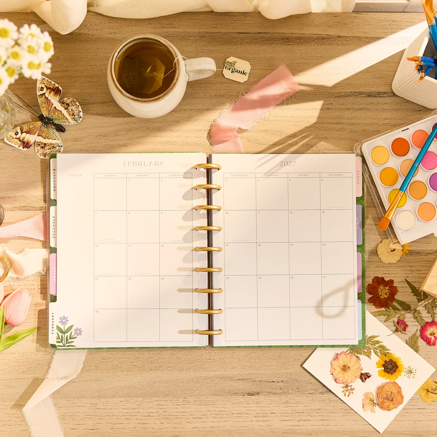 2026–2027 Spring Tapestry Customizable Planner - Classic Vertical Layout - 12 Months - Image 9