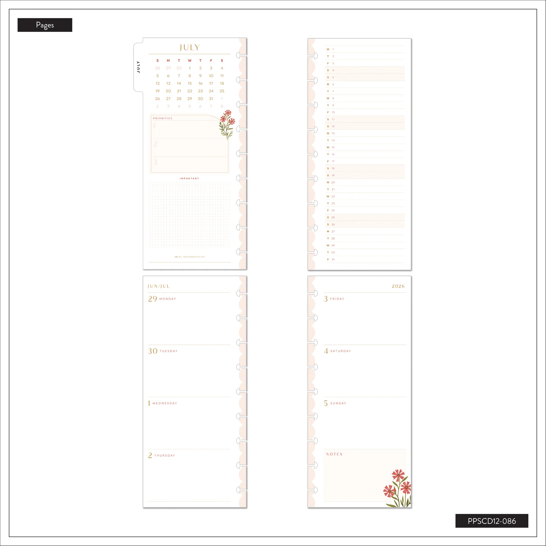 2026–2027 Spring Tapestry Customizable Planner - Skinny Classic Horizontal Layout - 12 Months - Image 13