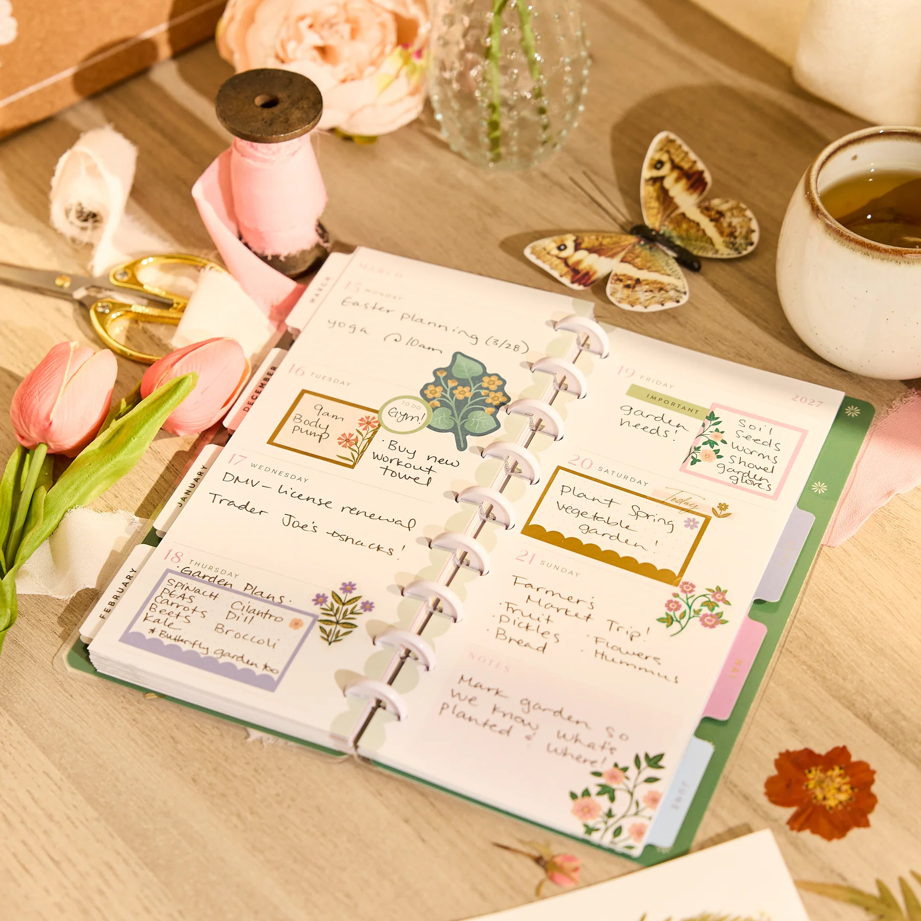 2026–2027 Spring Tapestry Customizable Planner - Skinny Classic Horizontal Layout - 12 Months - Image 4