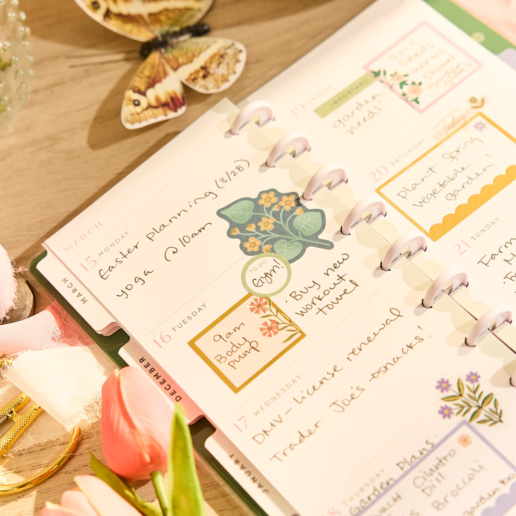 2026–2027 Spring Tapestry Customizable Planner - Skinny Classic Horizontal Layout - 12 Months - Image 5