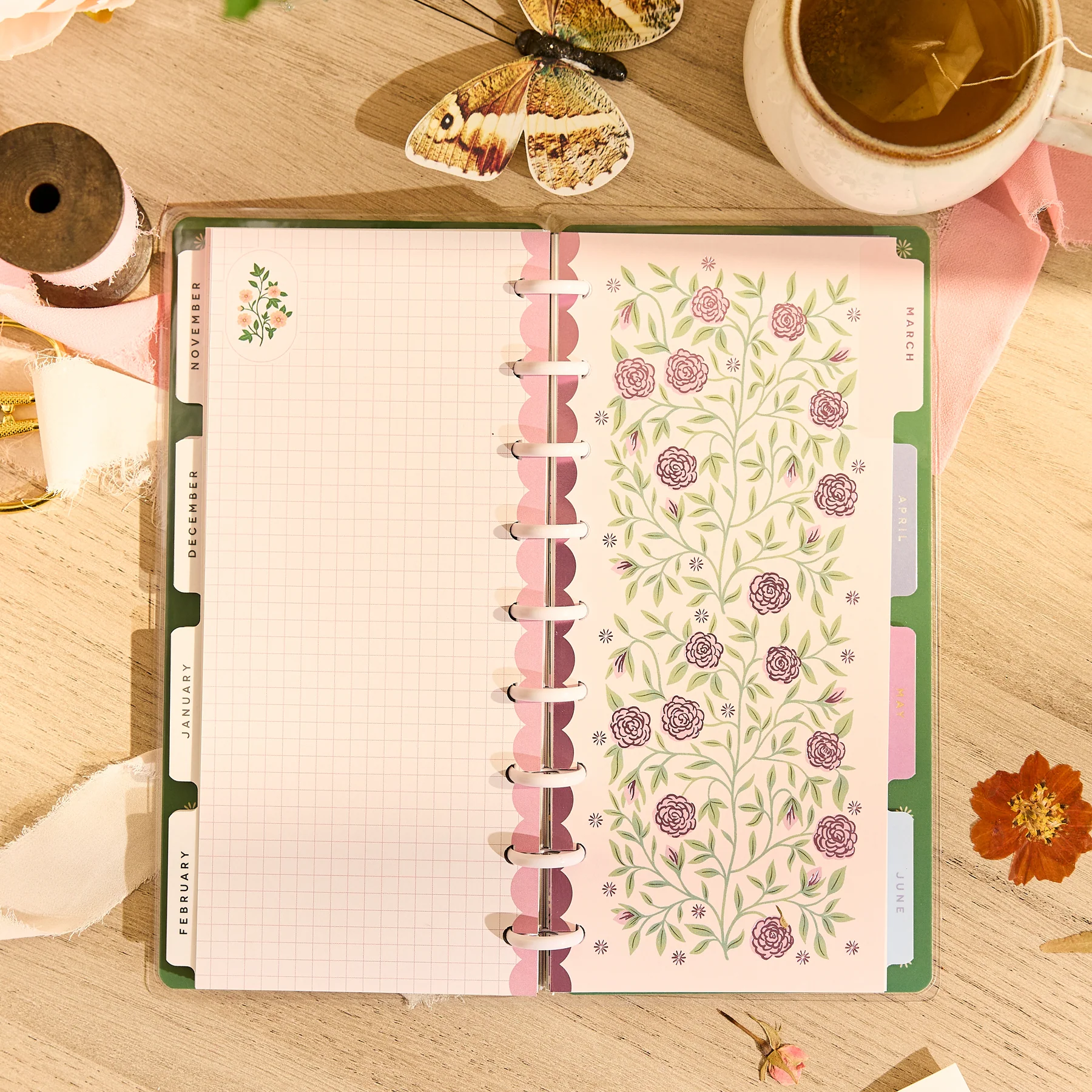 2026–2027 Spring Tapestry Customizable Planner - Skinny Classic Horizontal Layout - 12 Months - Image 8