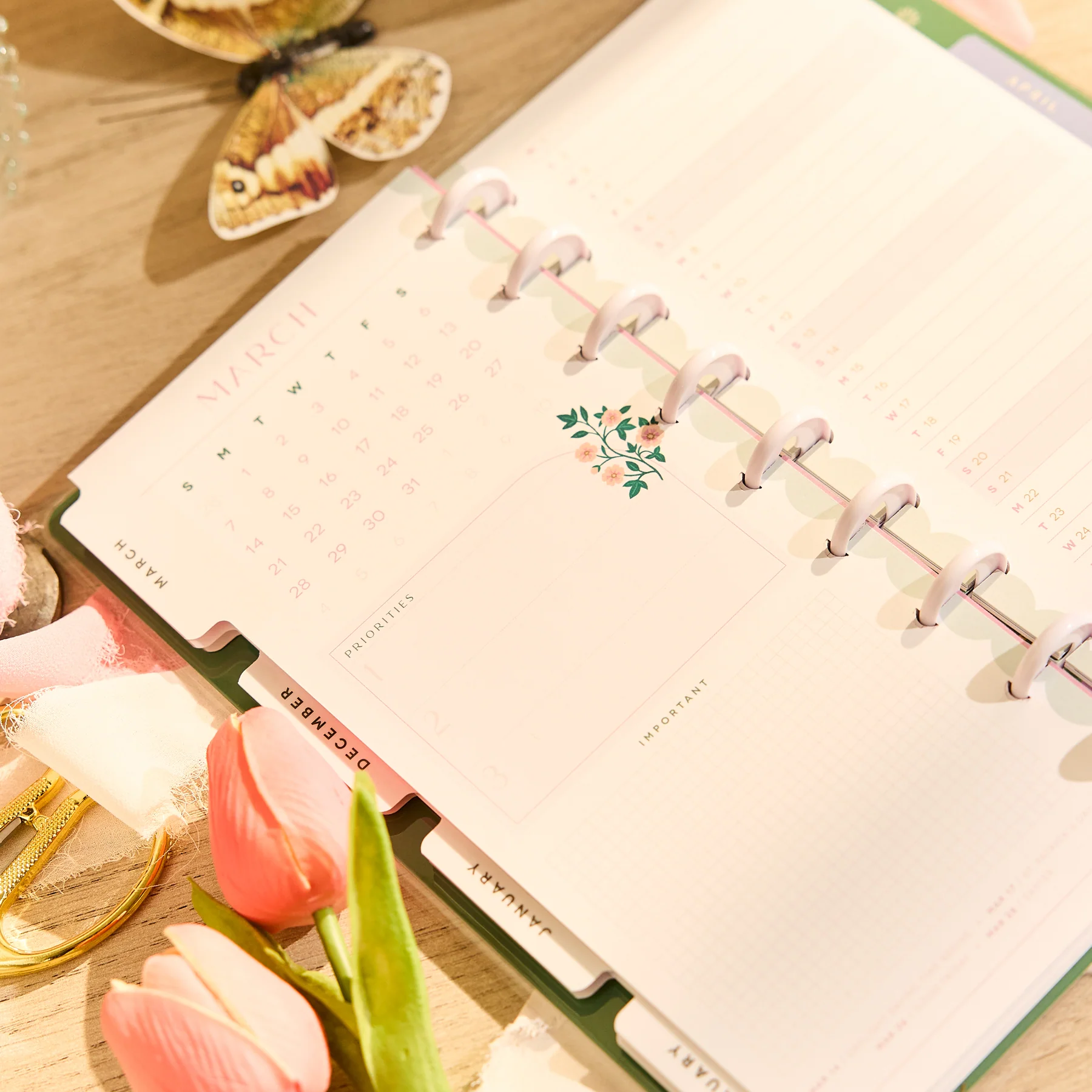 2026–2027 Spring Tapestry Customizable Planner - Skinny Classic Horizontal Layout - 12 Months - Image 9