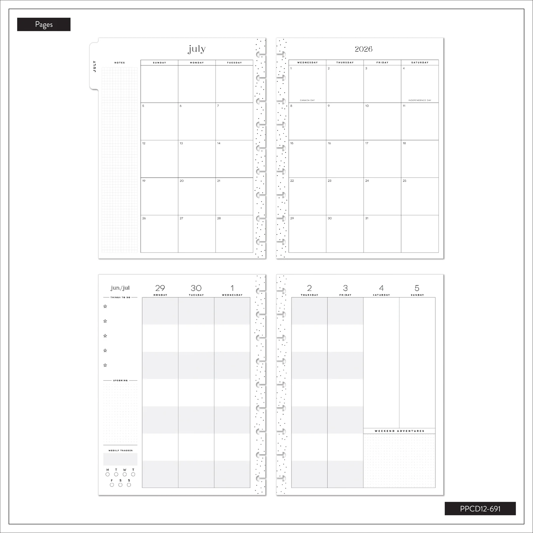 2026–2027 Sunburst Bay Customizable Student Planner - Classic Student Layout - 12 Months - Image 16