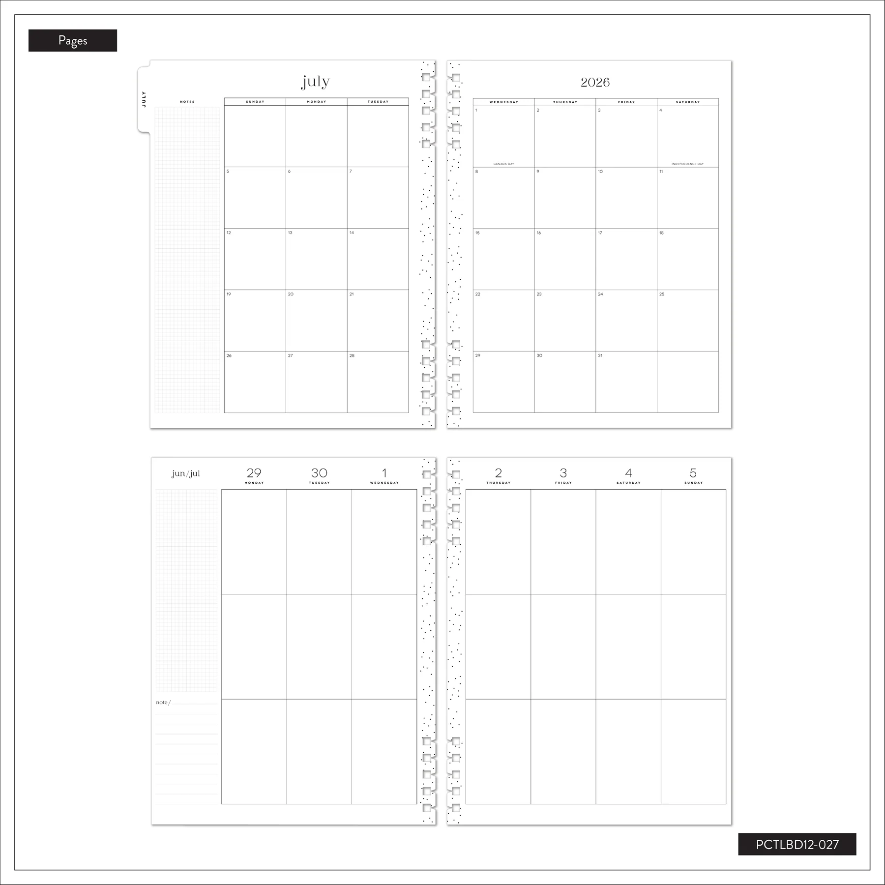 2026–2027 Tinted Mosaic Customizable Spiral Planner - Big Vertical Layout - 12 Months - Image 14
