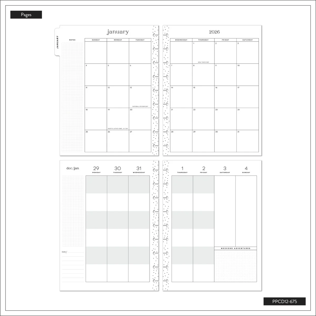 2026 Butterfly Botanics Customizable Planner - Classic Color Block Layout - 12 Months - Image 16