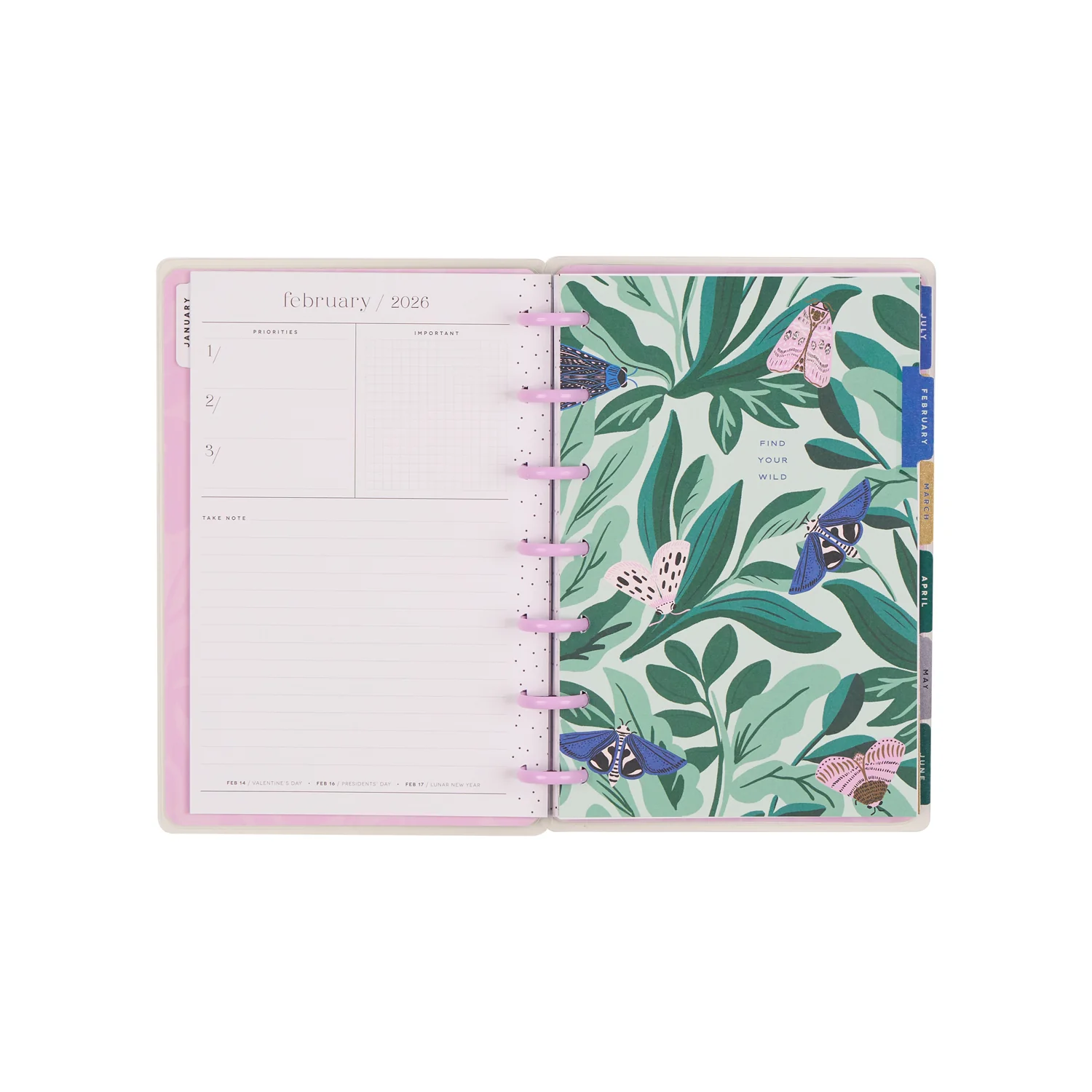 2026 Butterfly Botanics Customizable Planner - Mini Color Block Layout - 12 Months - Image 11