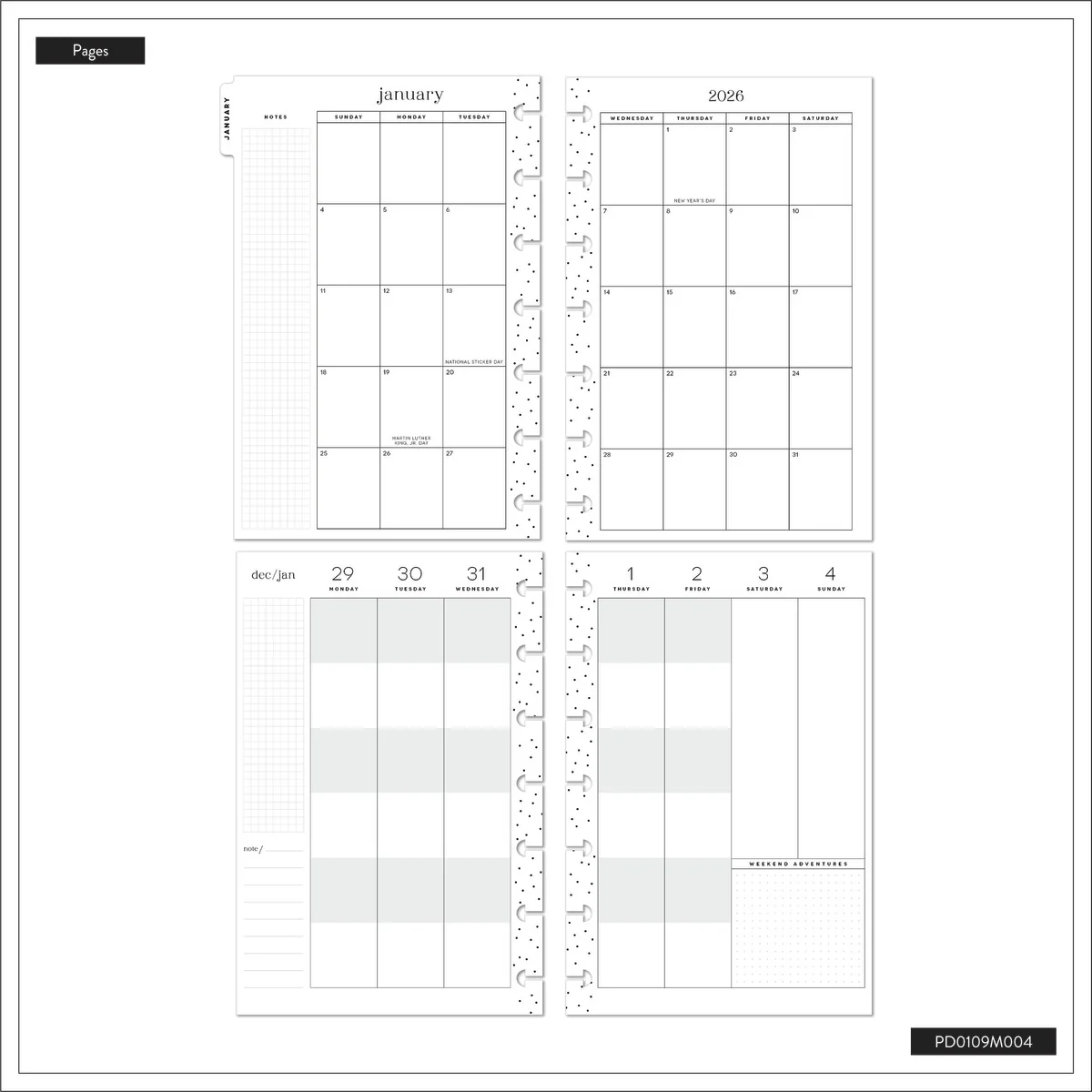 2026 Butterfly Botanics Customizable Planner - Mini Color Block Layout - 12 Months - Image 16