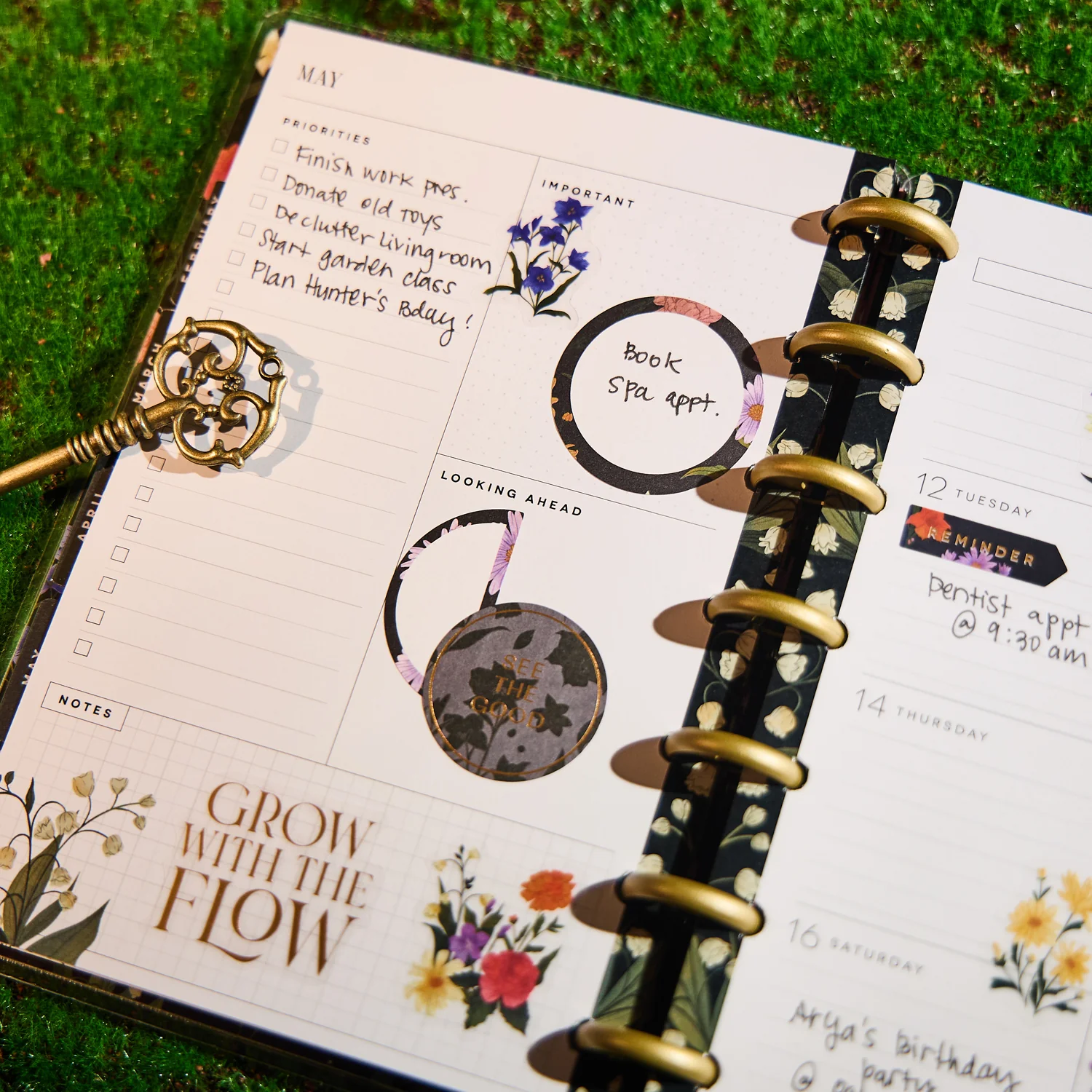 2026 Dark Garden Customizable Planner - Mini Dashboard Layout - 12 Months - Image 4