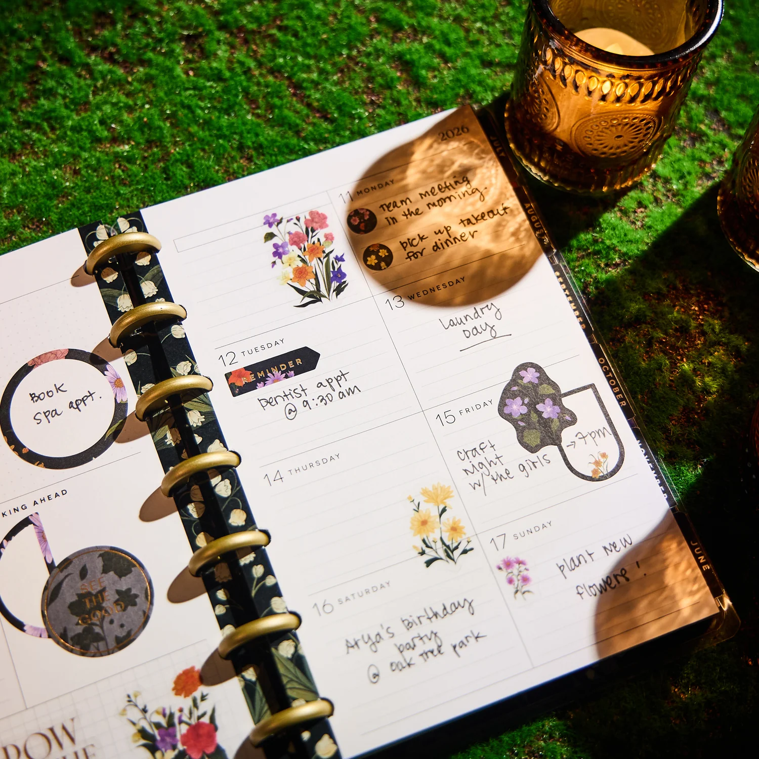 2026 Dark Garden Customizable Planner - Mini Dashboard Layout - 12 Months - Image 5