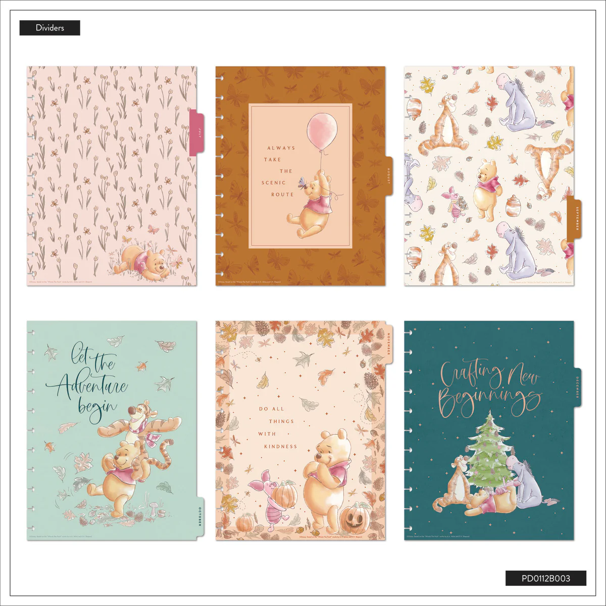 2026 Disney Winnie the Pooh Seasonal Customizable Planner - Big Vertical Layout - 12 Months - Image 17