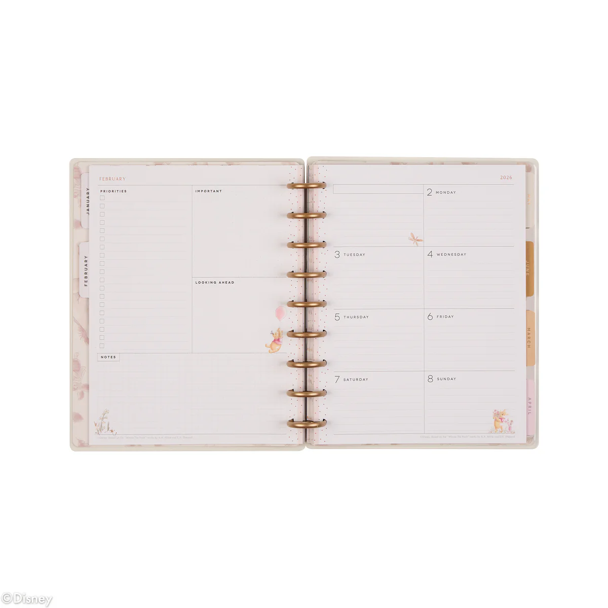 2026 Disney Winnie the Pooh Seasonal Customizable Planner - Classic Dashboard Layout - 12 Months - Image 14