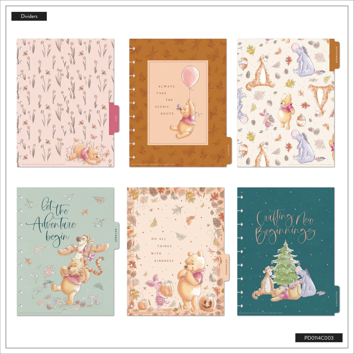2026 Disney Winnie the Pooh Seasonal Customizable Planner - Classic Dashboard Layout - 12 Months - Image 16