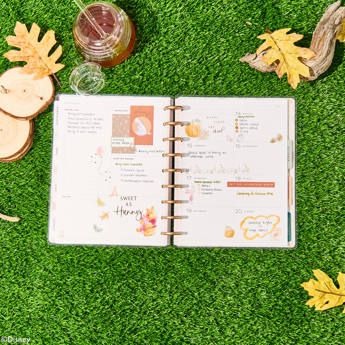 2026 Disney Winnie the Pooh Seasonal Customizable Planner - Classic Dashboard Layout - 12 Months - Image 4