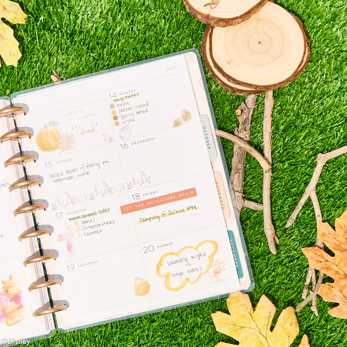 2026 Disney Winnie the Pooh Seasonal Customizable Planner - Classic Dashboard Layout - 12 Months - Image 6