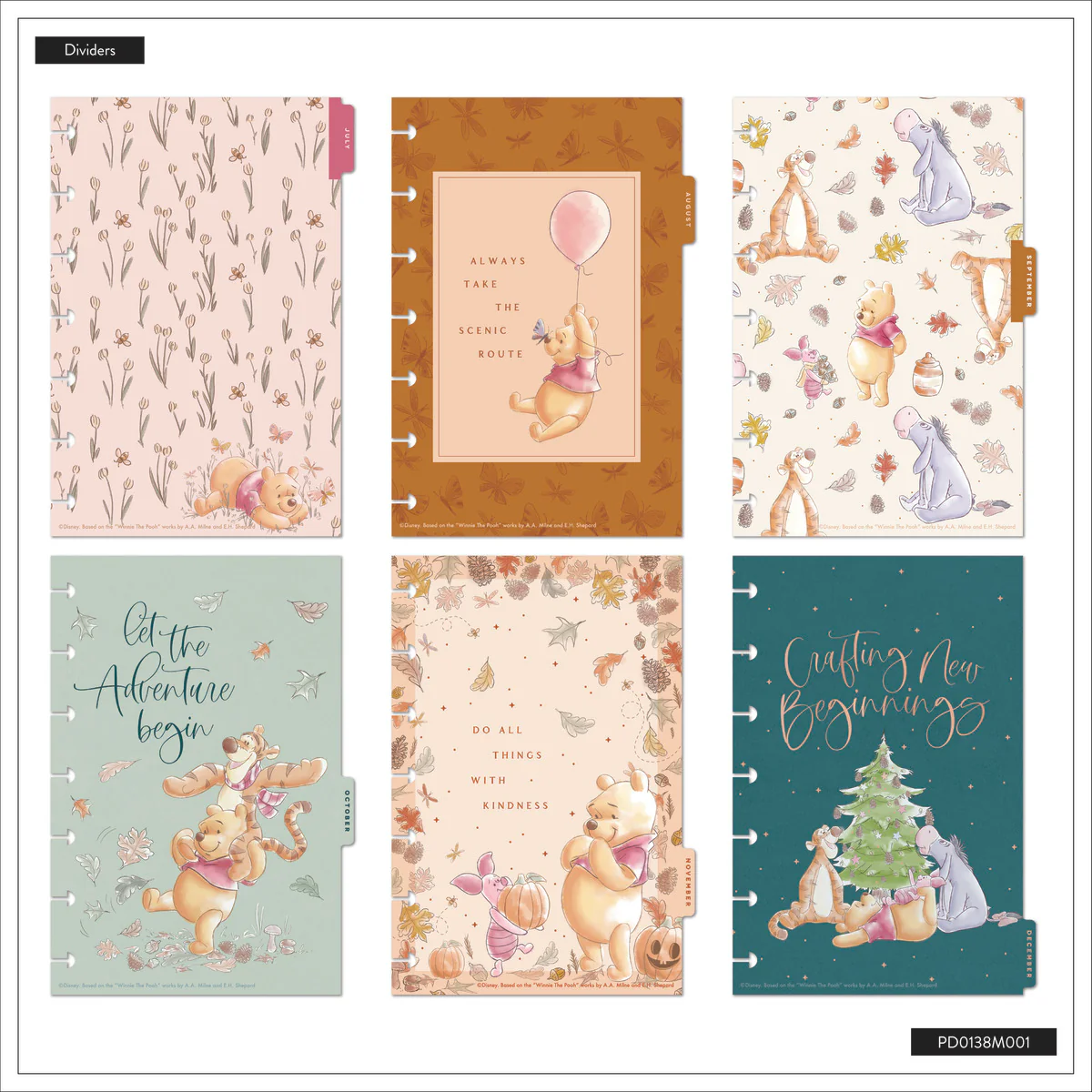 2026 Disney Winnie the Pooh Seasonal Customizable Planner - Mini Vertical Layout - 12 Month - Image 18