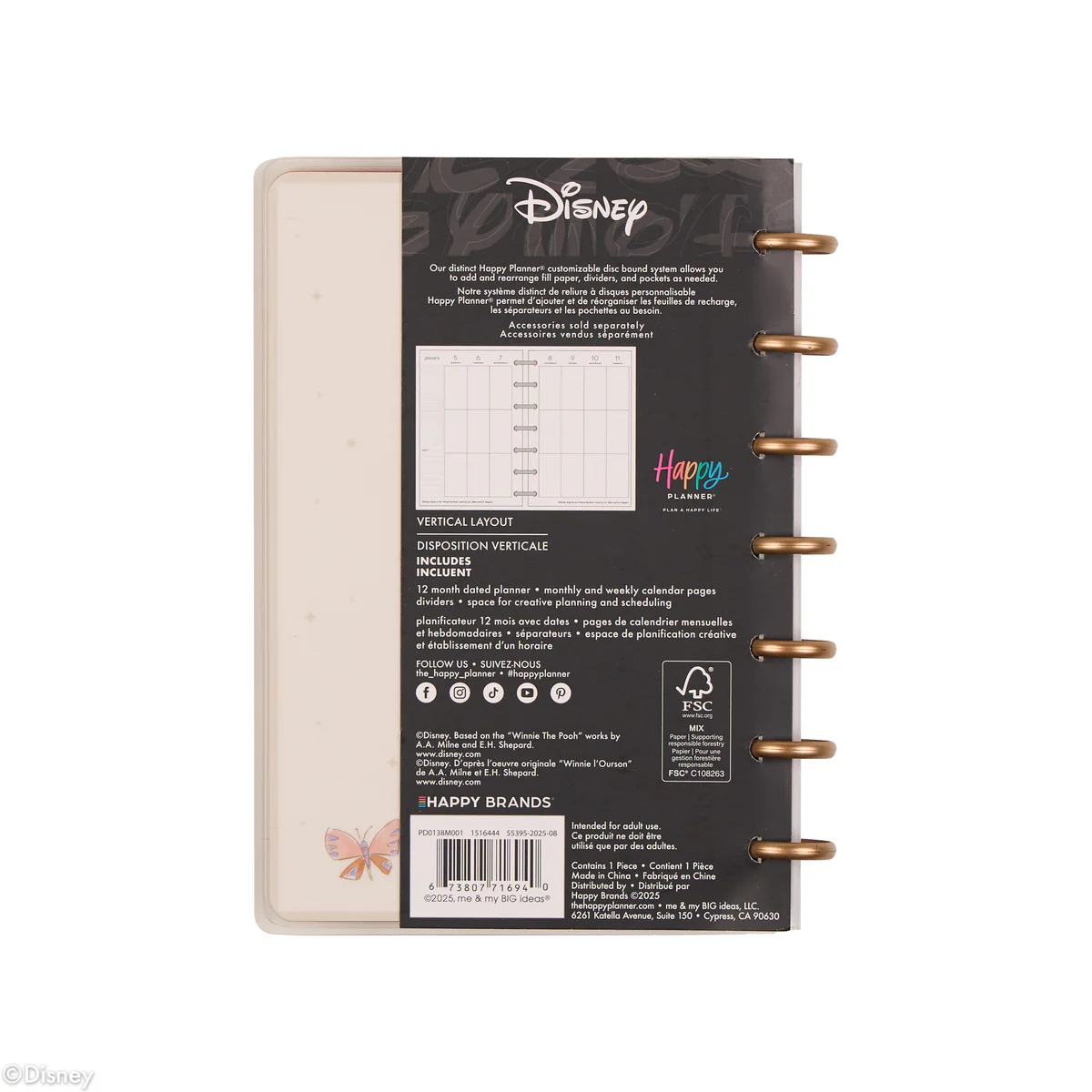 2026 Disney Winnie the Pooh Seasonal Customizable Planner - Mini Vertical Layout - 12 Month - Image 22