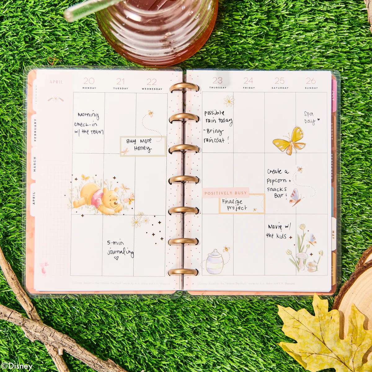 2026 Disney Winnie the Pooh Seasonal Customizable Planner - Mini Vertical Layout - 12 Month - Image 4