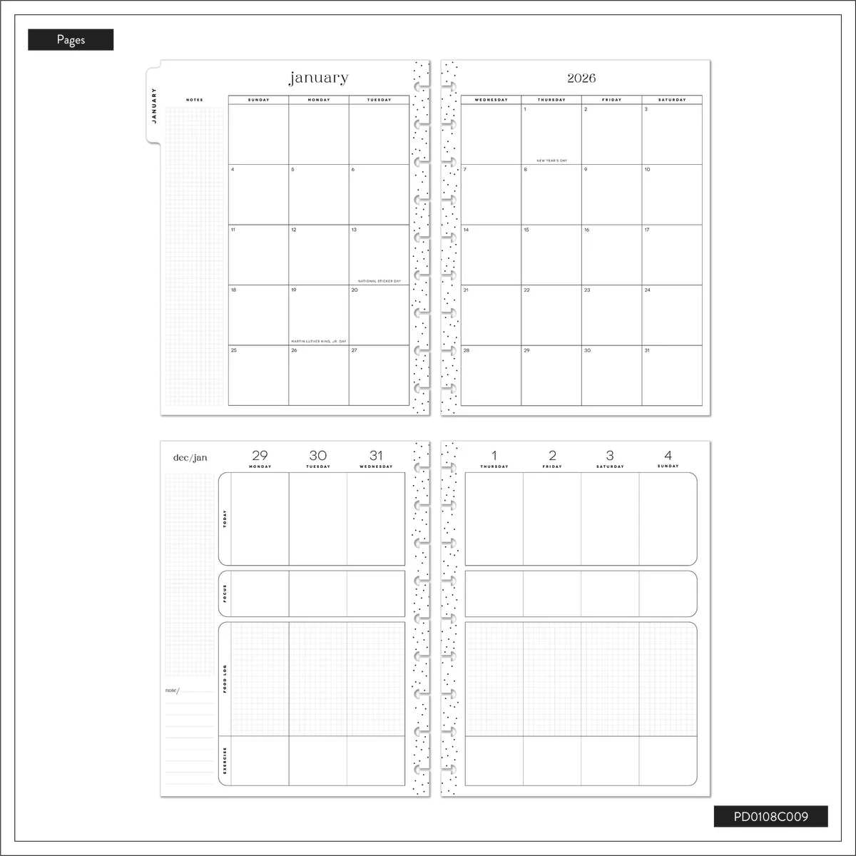 2026 Fitness Icons Customizable Fitness Planner - Classic Fitness Layout - 12 Months - Image 18
