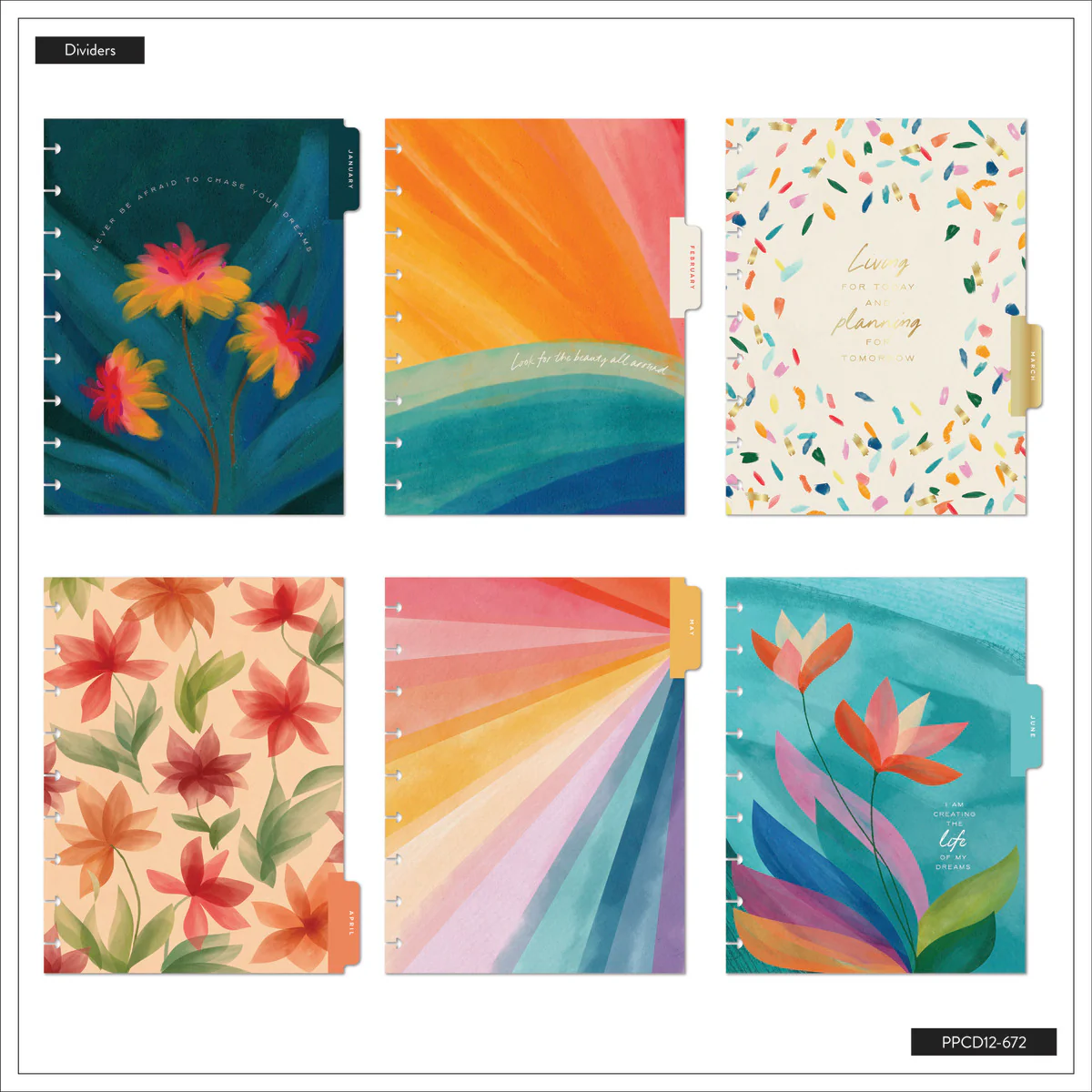2026 Floral Energy Customizable Planner - Classic Color Block Layout - 12 Months - Image 16
