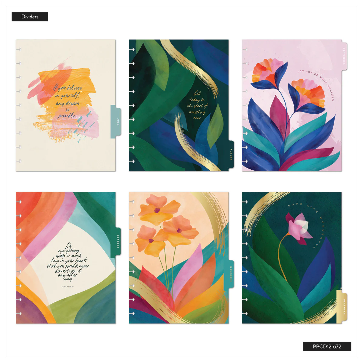 2026 Floral Energy Customizable Planner - Classic Color Block Layout - 12 Months - Image 17