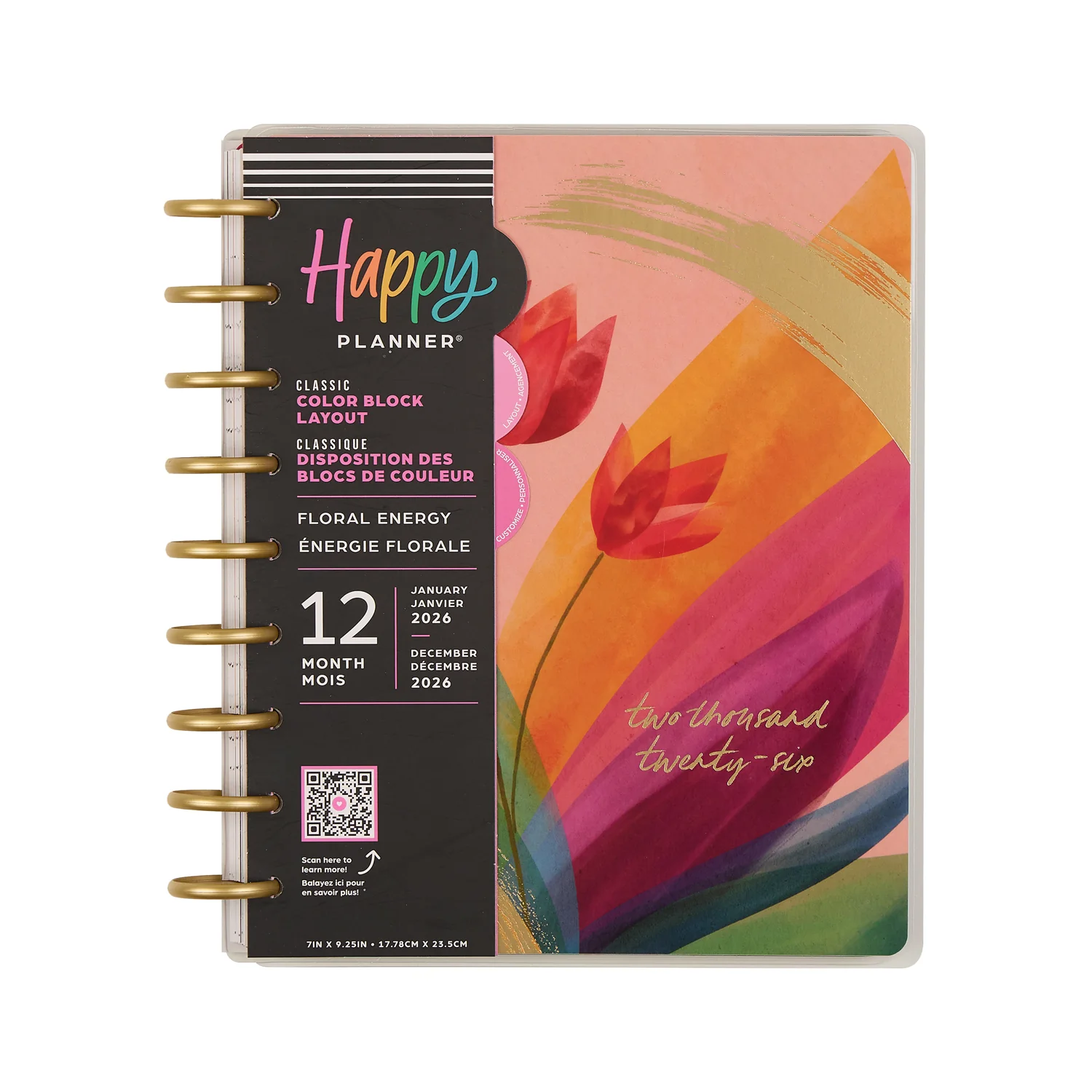 2026 Floral Energy Customizable Planner - Classic Color Block Layout - 12 Months - Image 19